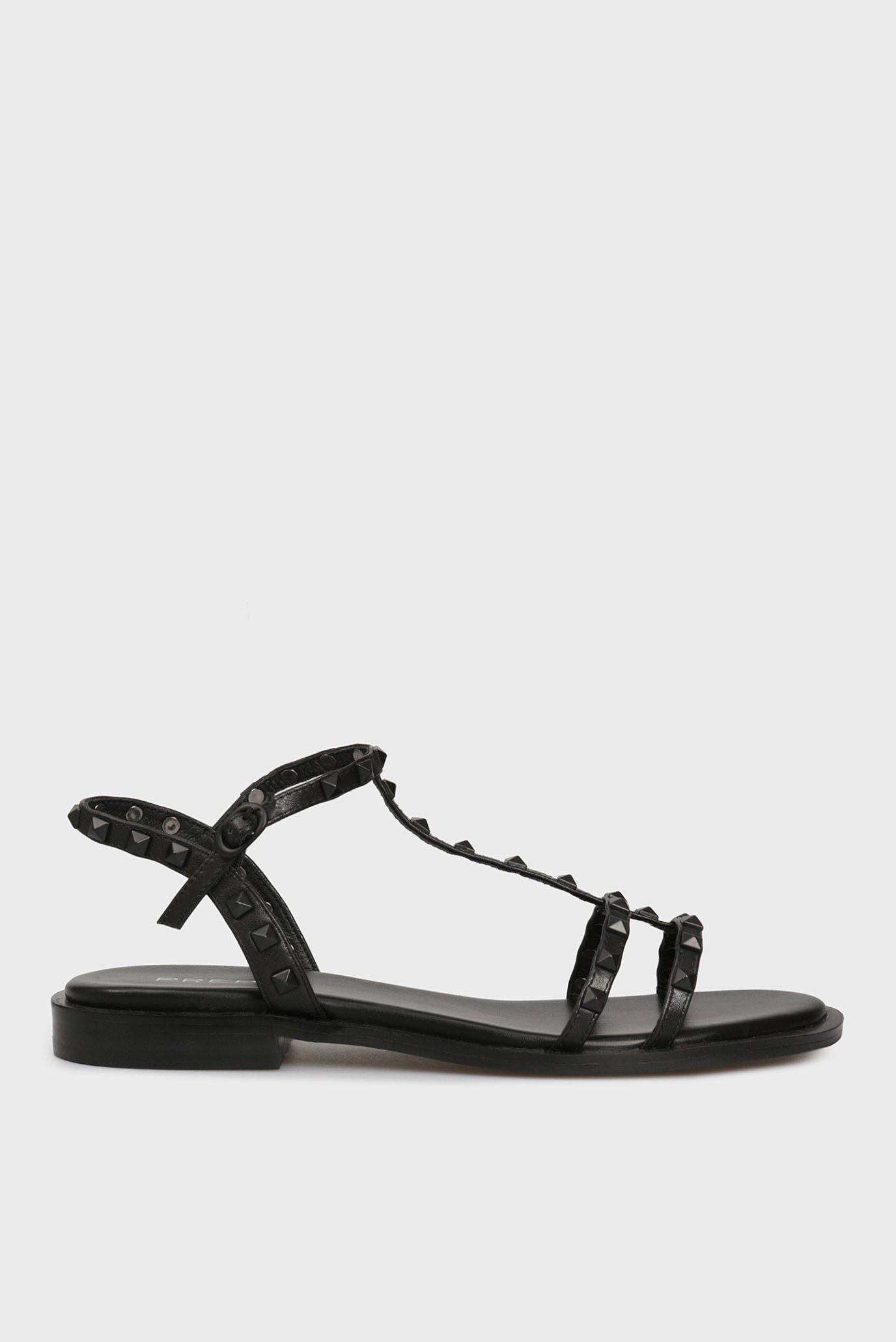 Женские черные кожаные сандалии 7