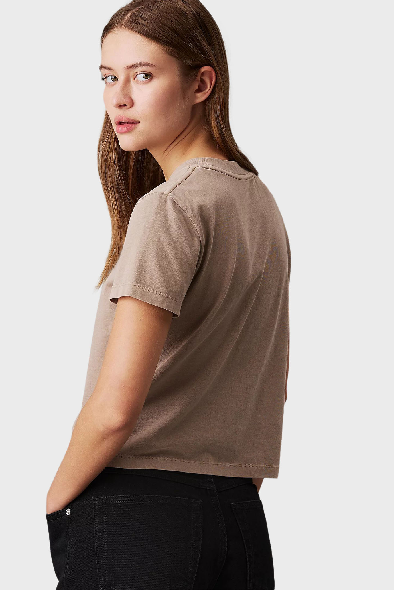 Женская бежевая футболка WASHED PUFF PRINT 3