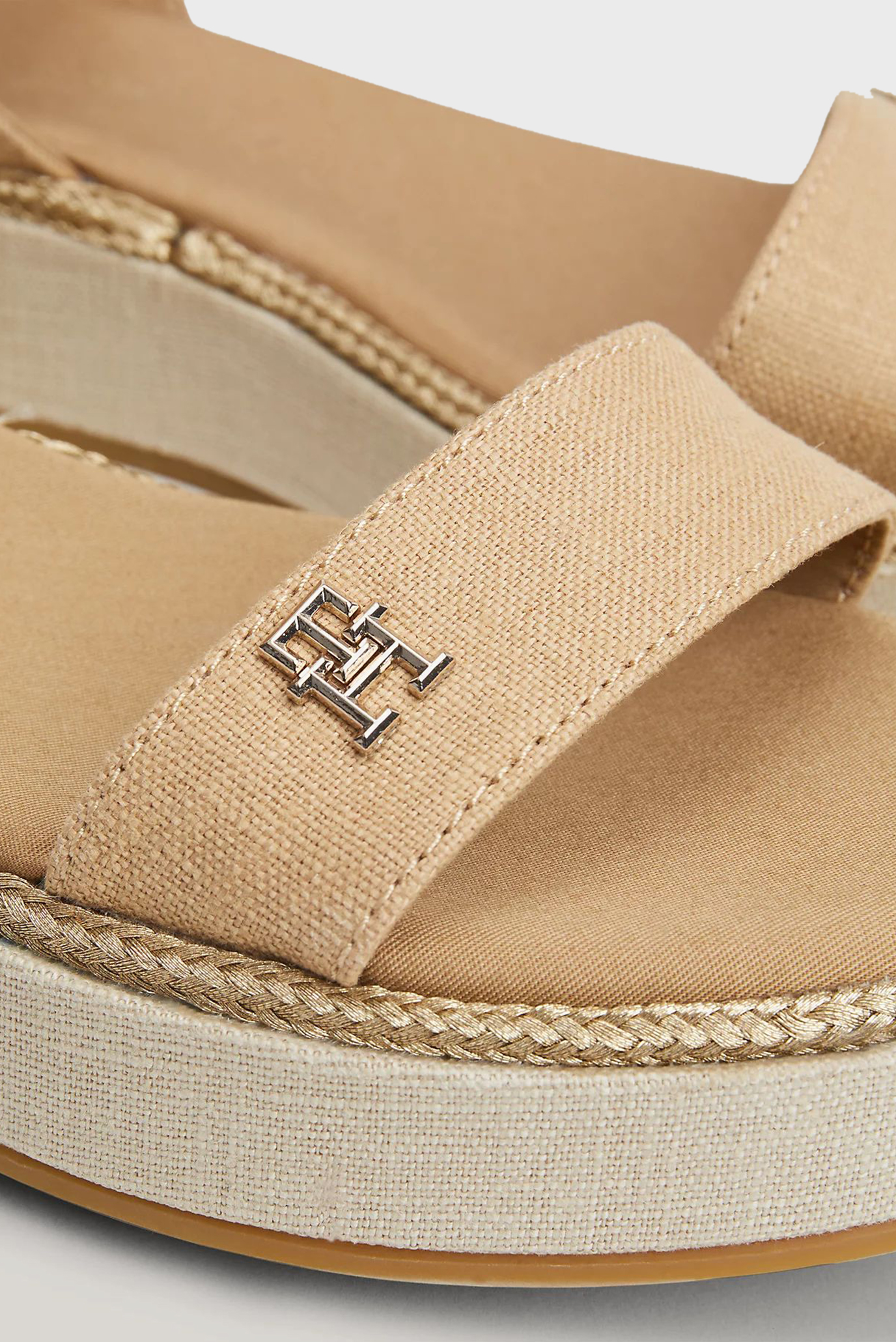 Сандалии LINEN WITH GOLD FLATFORM 2