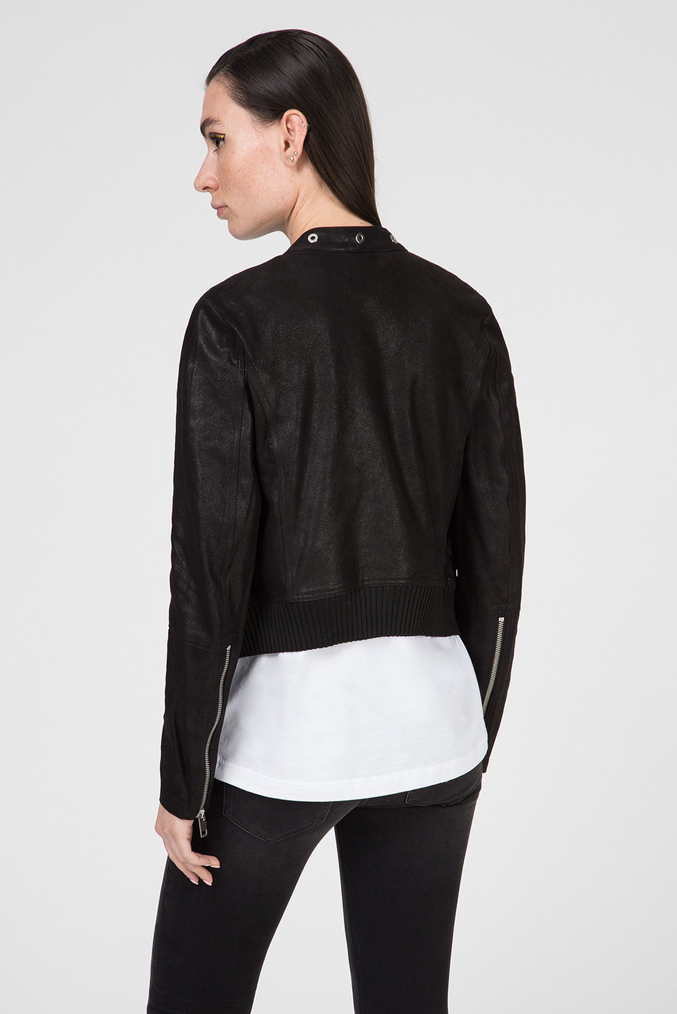 Женская черная кожаная куртка L-LYSSA-G GIACCA 3