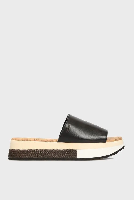 Женские черные кожаные слайдеры SANT ANA Gant