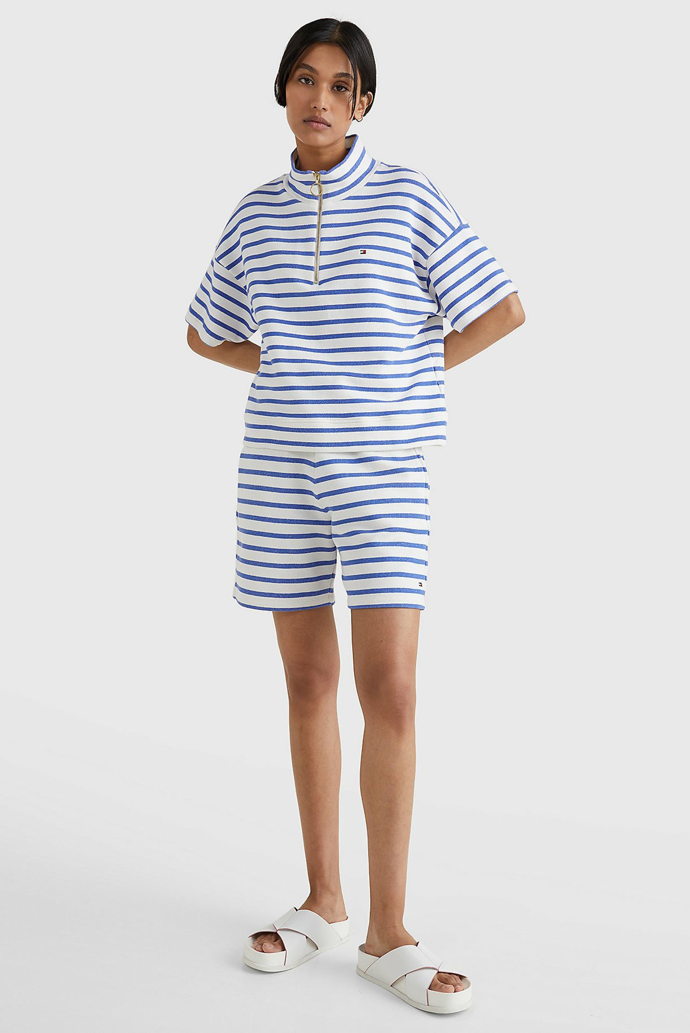 Женские белые шорты в полоску REGULAR STRIPETommy Hilfiger Женские белые шорты в полоску REGULAR STRIPE 2
