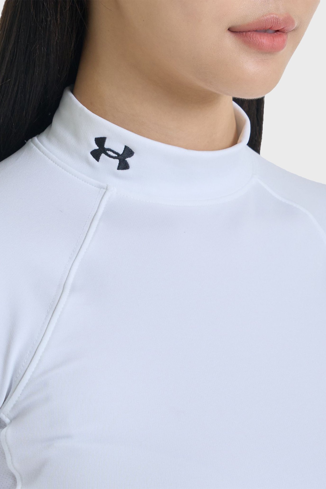 Женский белый лонгслив UA CG Authentics Mockneck 6
