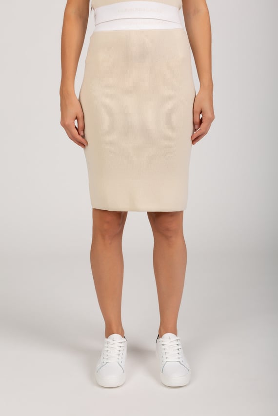 Юбка CONTRAST WAISTBAND KNITTED SKIRT