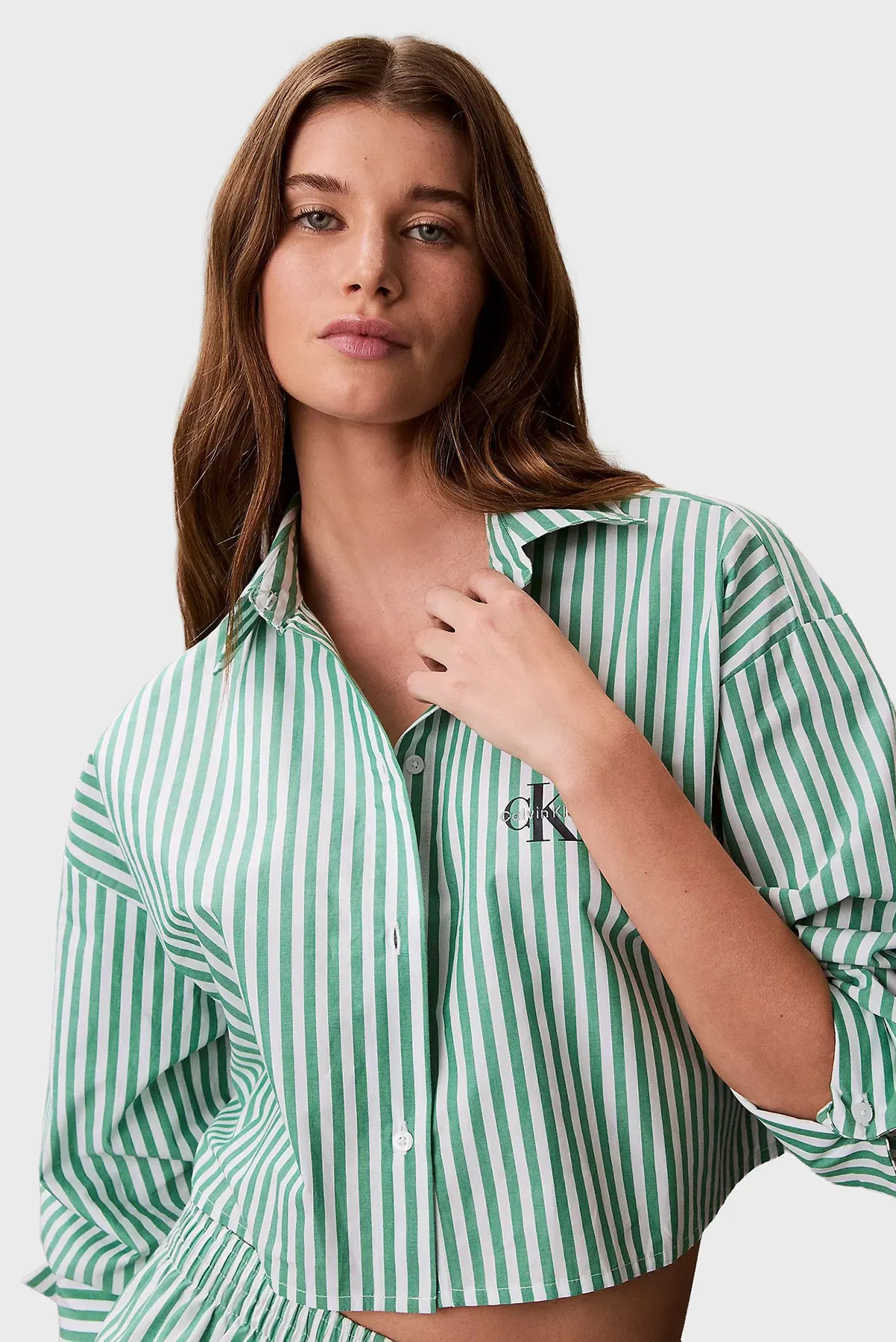 Ночная рубашка CK GRAPHIC CROPPED POPLIN SHIRT 5