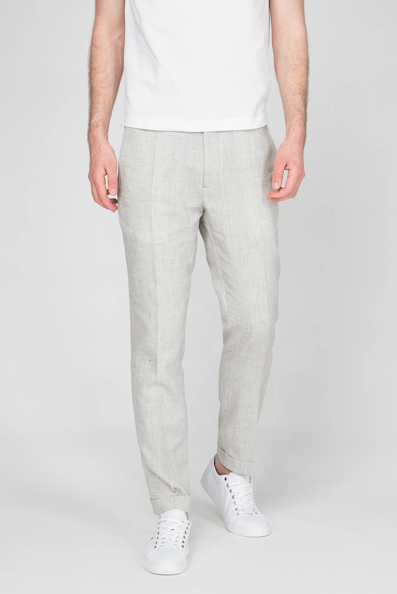 Мужские серые брюки SLIM FIT LINEN BLEND 1