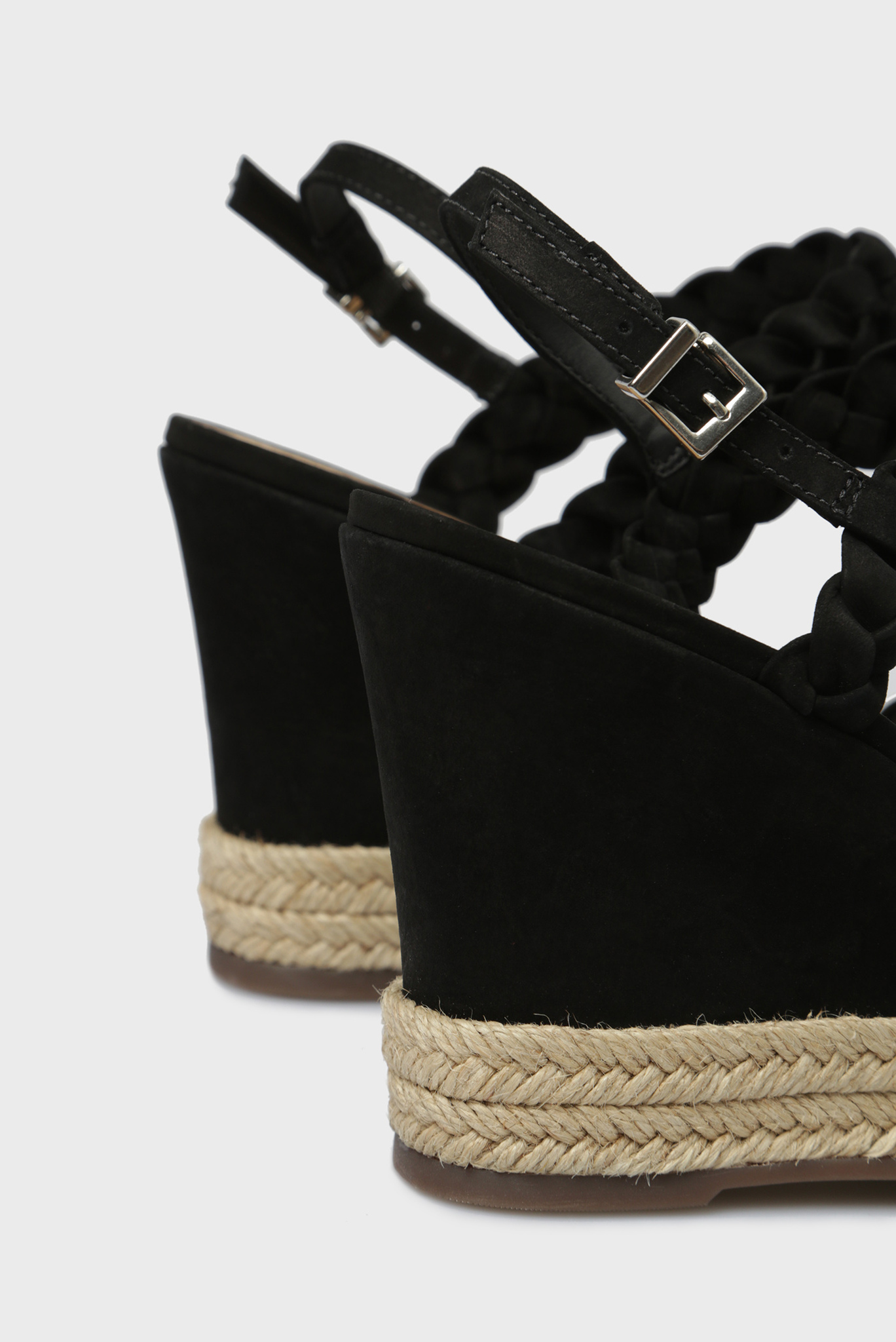 Женские черные кожаные босоножки 5