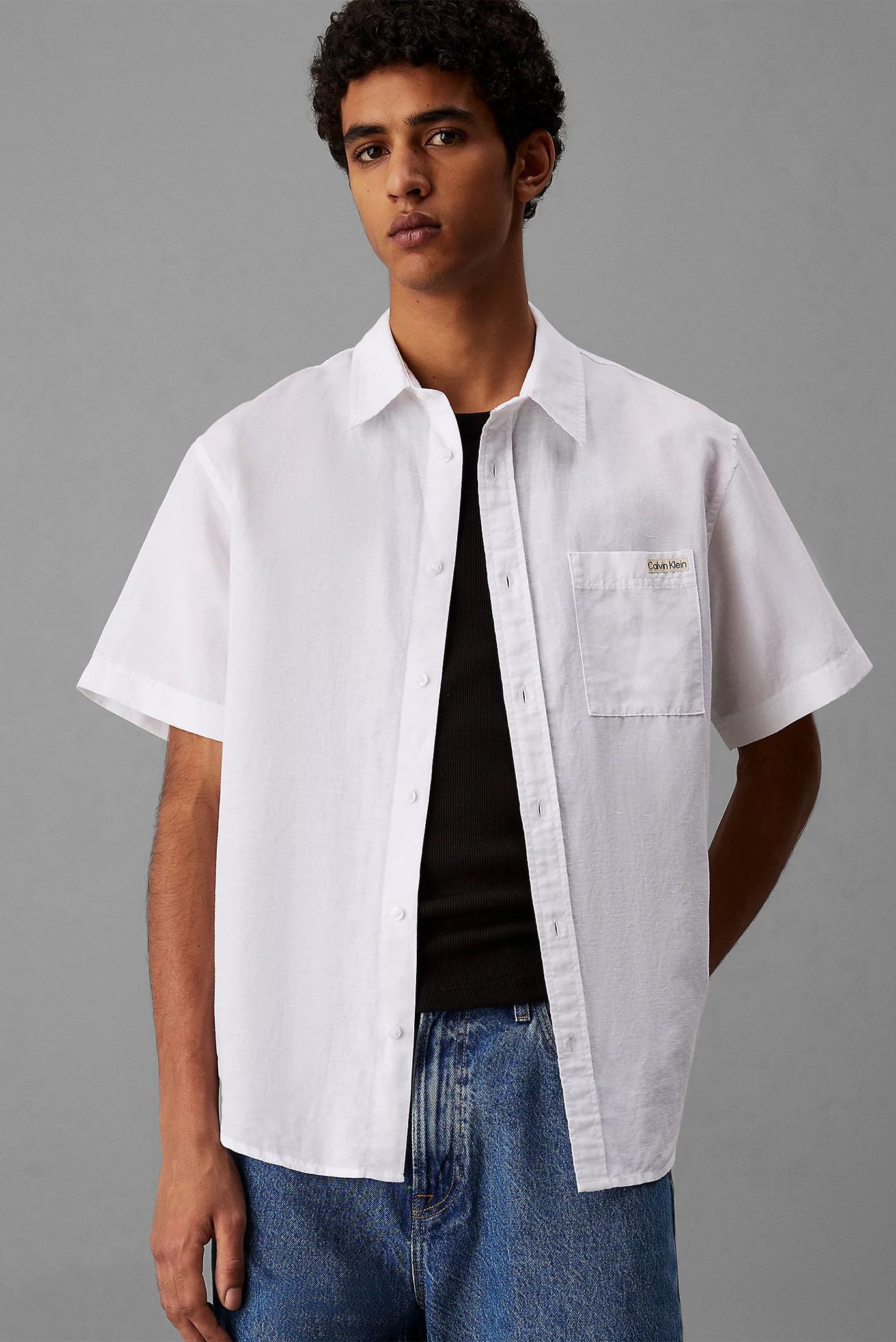 Рубашка с коротким рукавом/LINEN COTTON S/S SHIRT 1