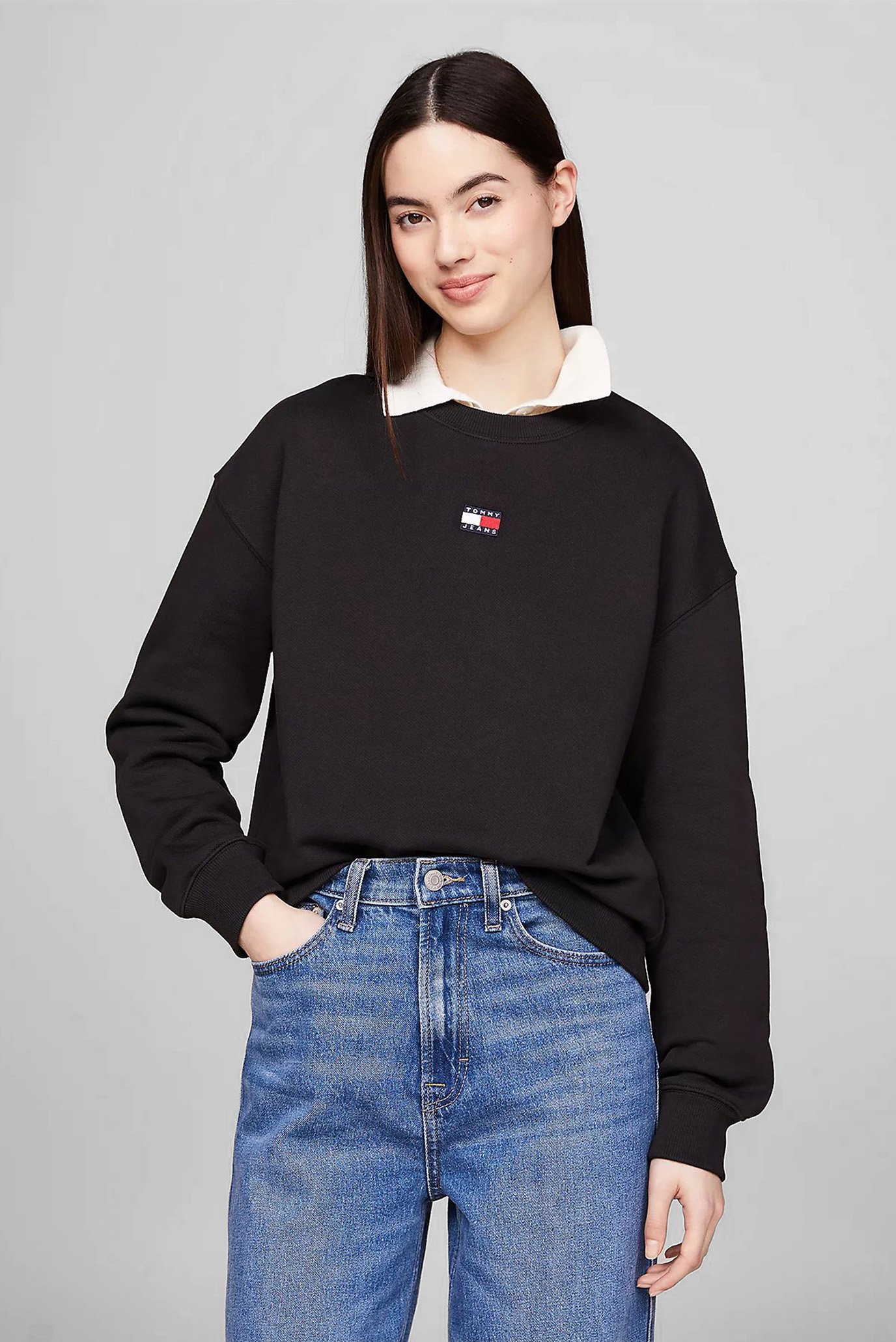 Женский черный свитшот TJW BXY BADGE CREW EXT 6