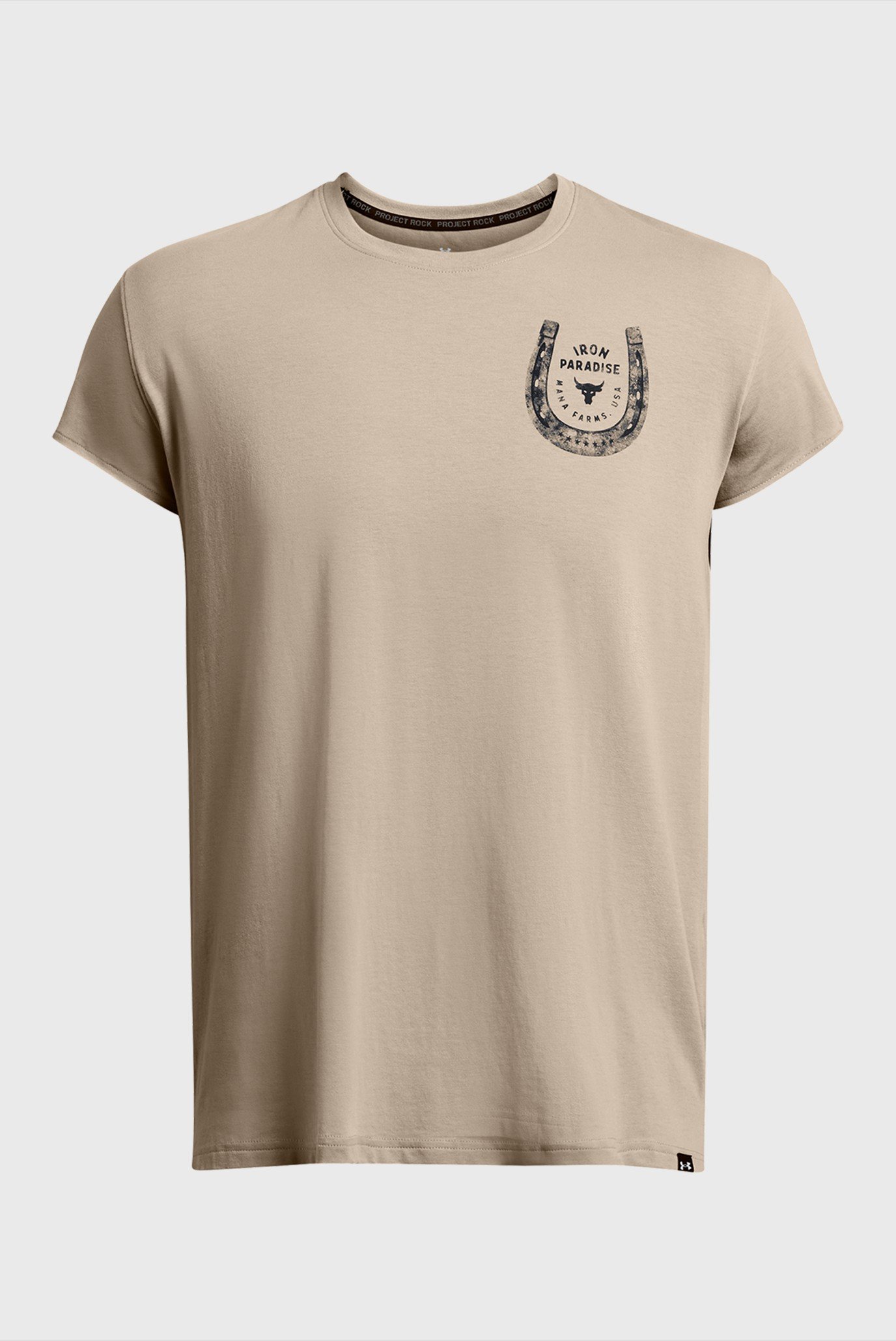 Мужская бежевая футболка UA Pjt Rck Bal Cap Sleeve T 7