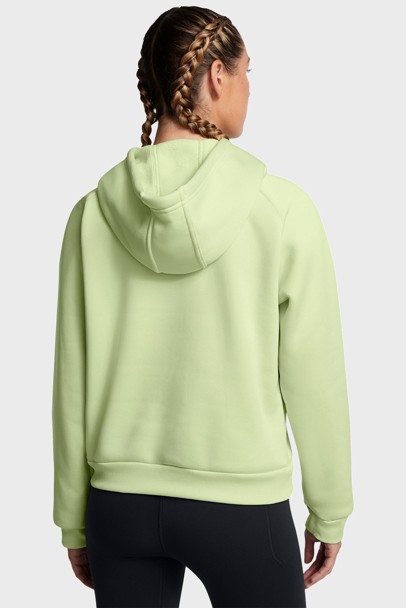 Женское салатовое худи UA Armour Flc Pro Hdy 2