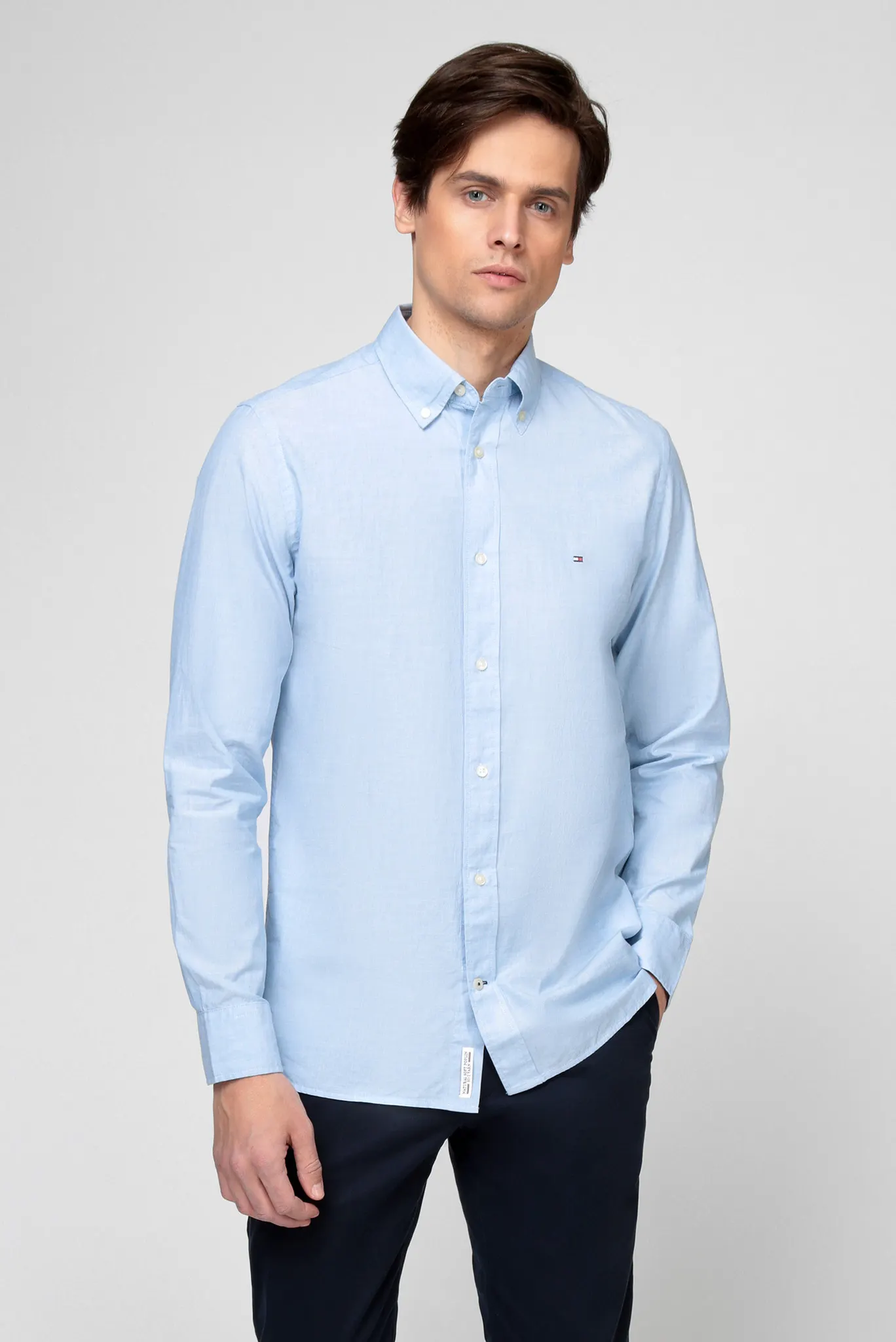Мужская голубая рубашка NATURAL SOFT POPLIN 1