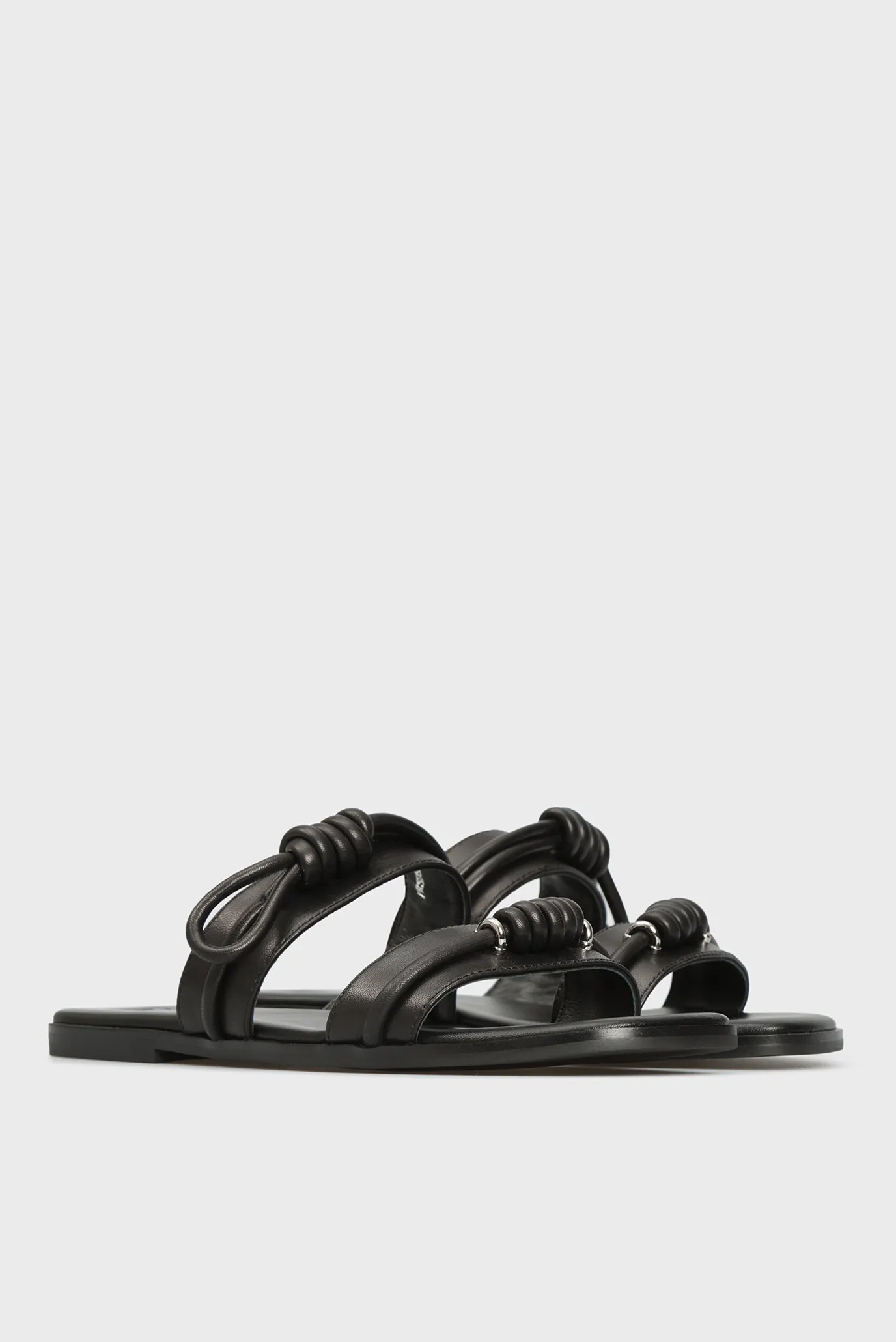 Женские черные кожаные слайдеры Luana 7