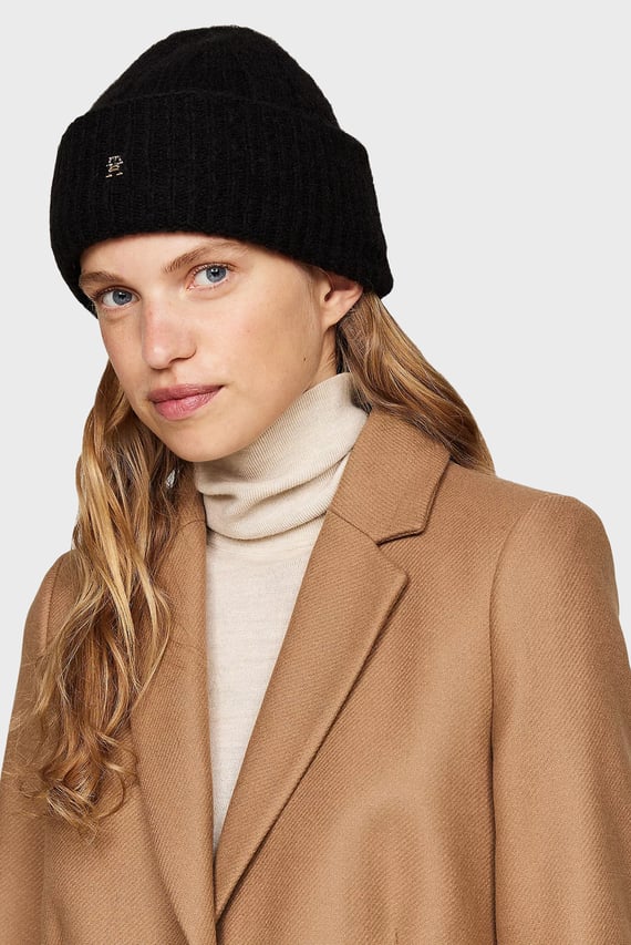 Женская черная шапка TH TIMELESS BEANIE