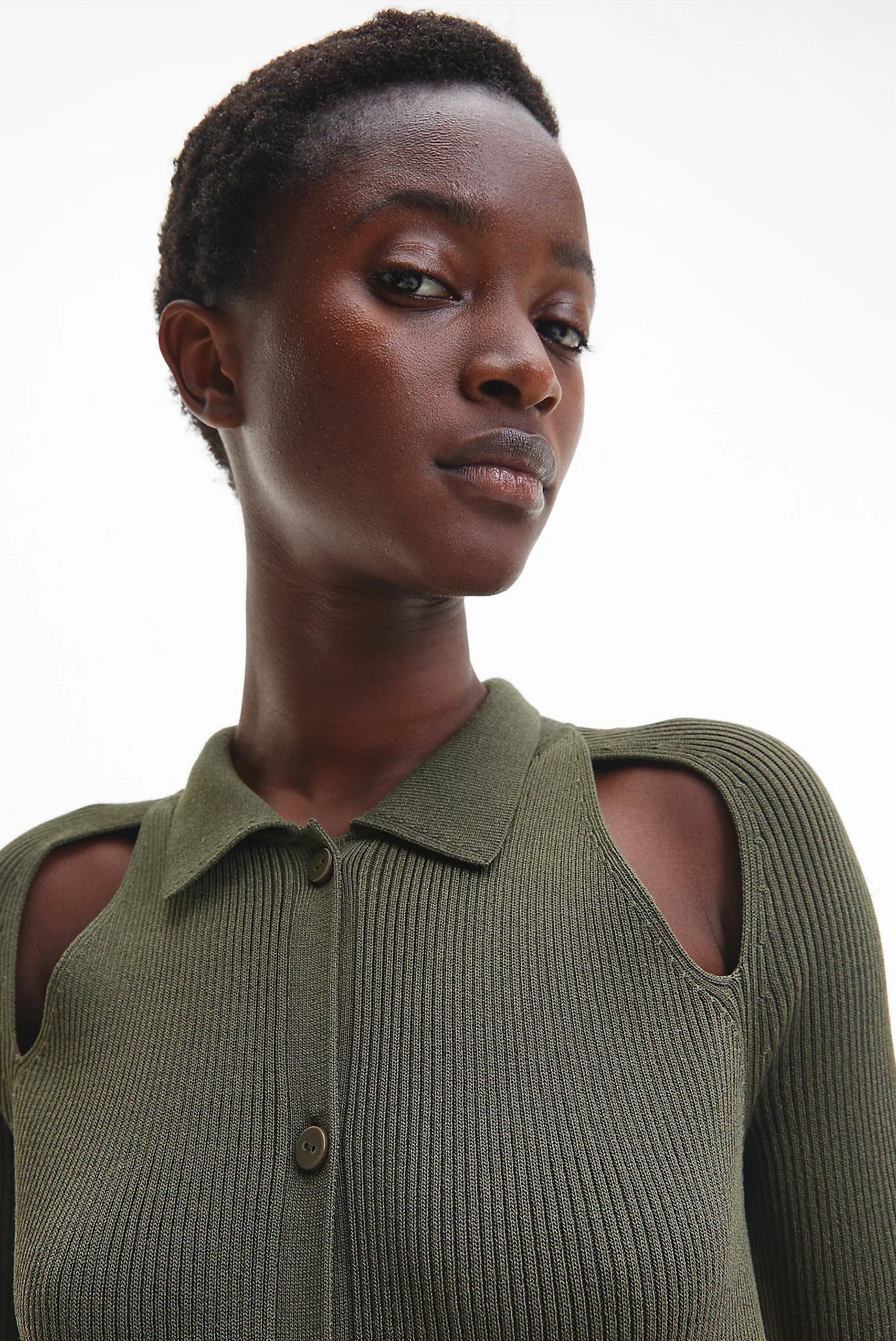 Женское зеленое платье ICONIC RIB SHIRT 3