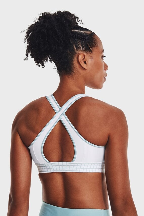 Женский белый спортивный топ UA Crossbk Mid Bra 12.1 Nov