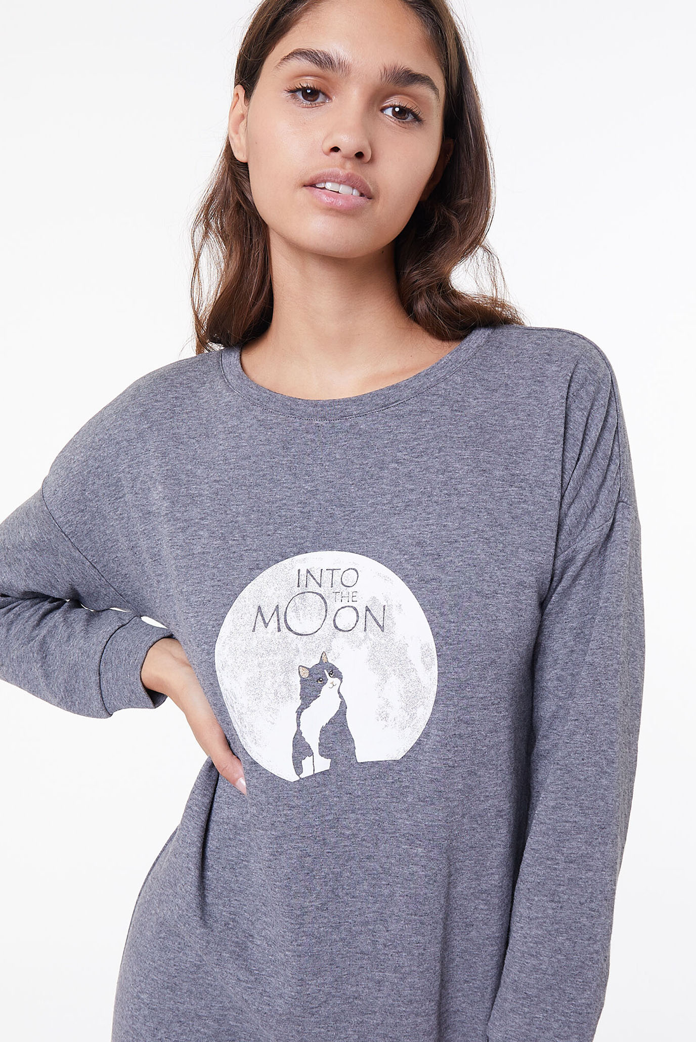 Женская серая ночная рубашка MERLA 3