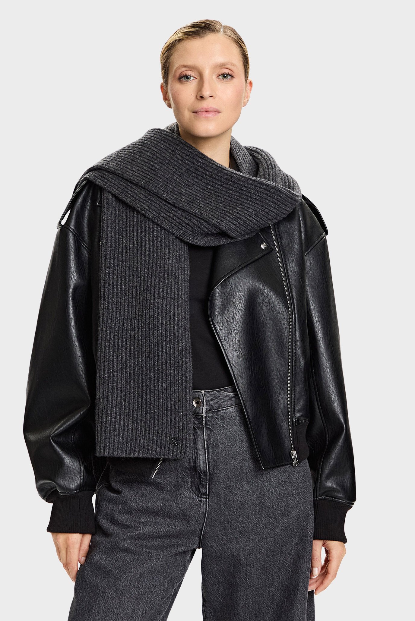 Шарф CK METAL WOOL RIB SCARF 1
