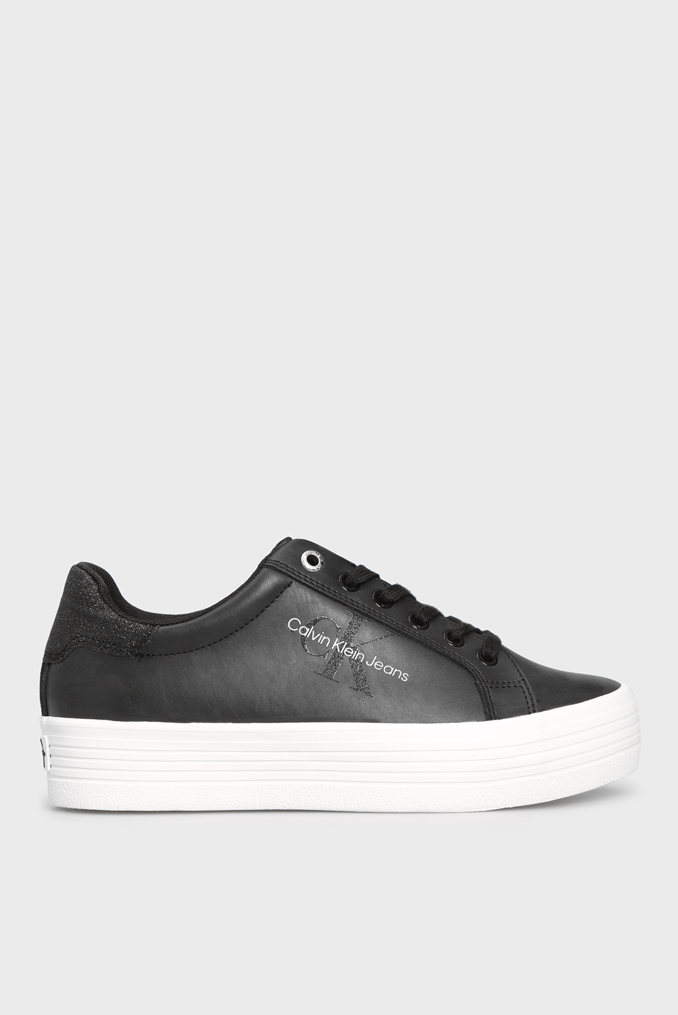 Женские черные кожаные сникеры VULCANIZED FLATFORM 1