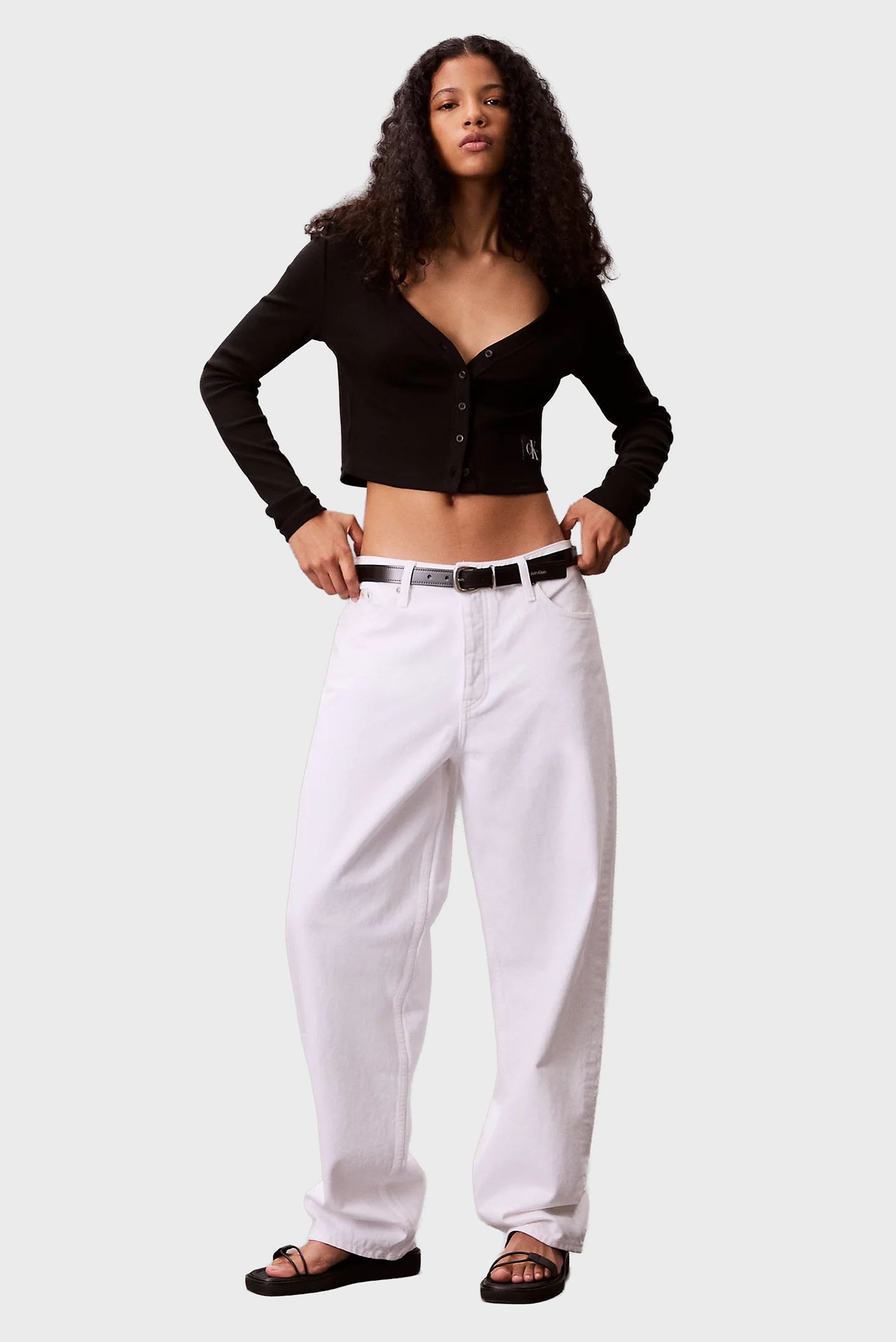 Топ/LS WOVEN LABEL 2X2 COTTON RIB CA 2