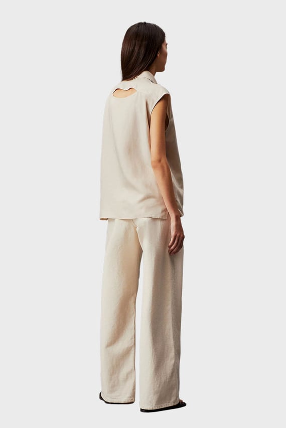 Рубашка с коротким рукавом/LINEN BLEND RELAXED NS SHIRT