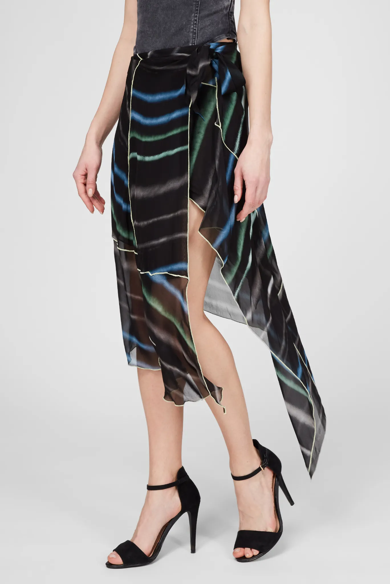 Женская черная юбка O-RUBINO 3