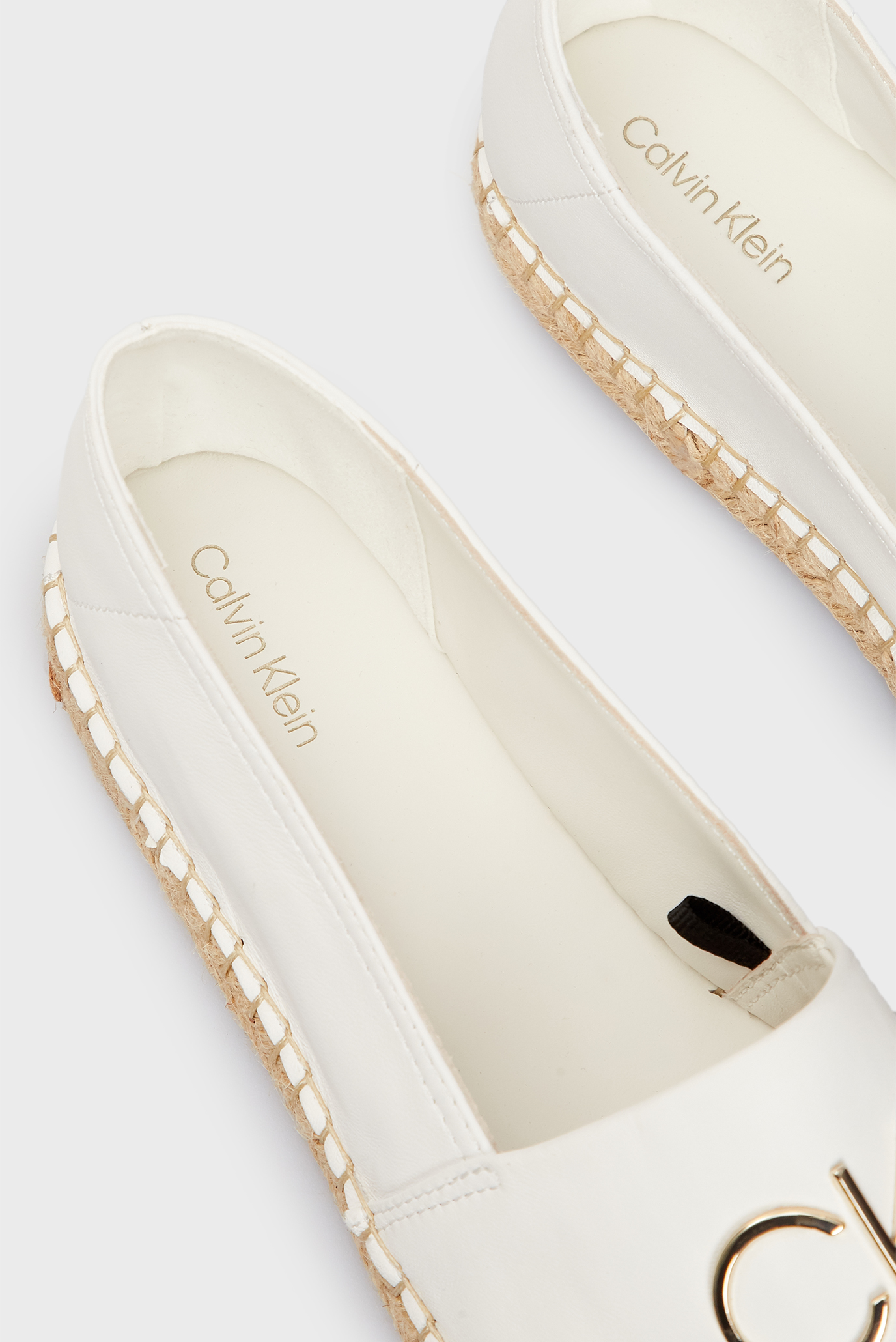 Женские белые кожаные эспадрильи 7