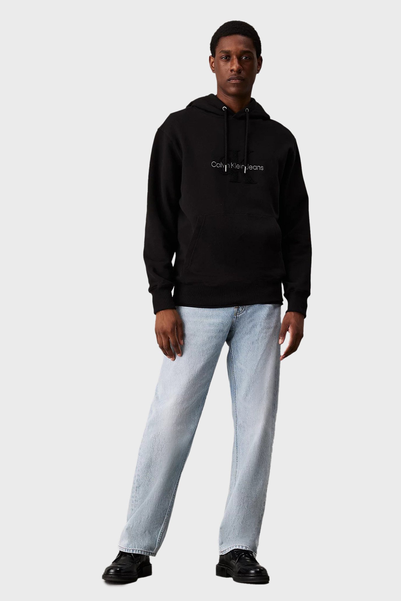 Мужское черное худи CHENILLE MONOLOGO 3