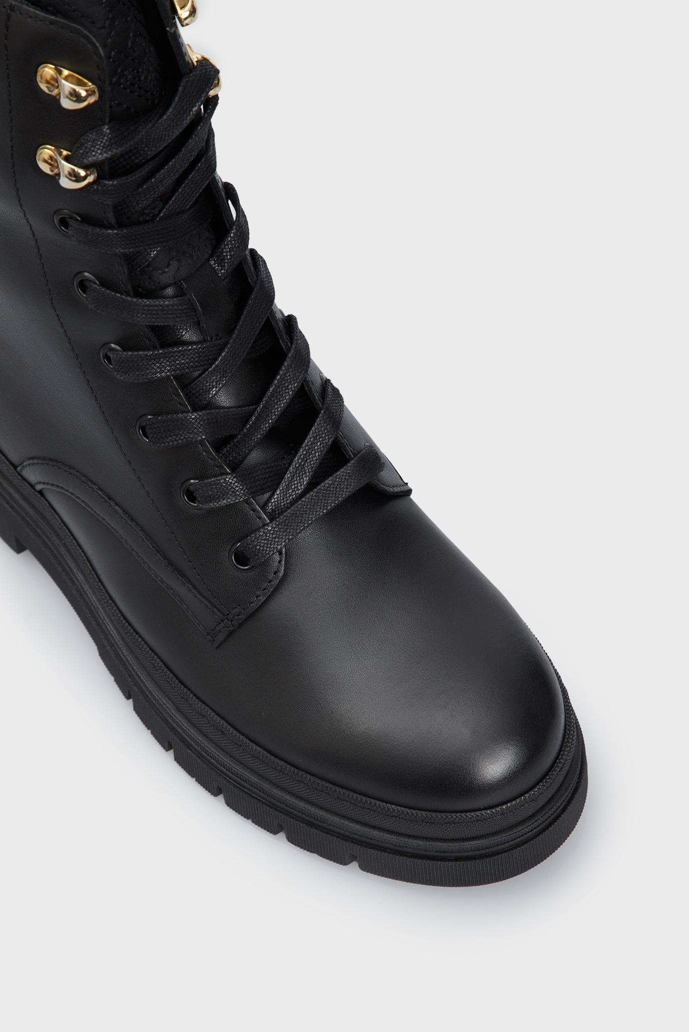 Женские черные кожаные ботинки CLEATED LACE-UP LTHR MIX MONO TL 2