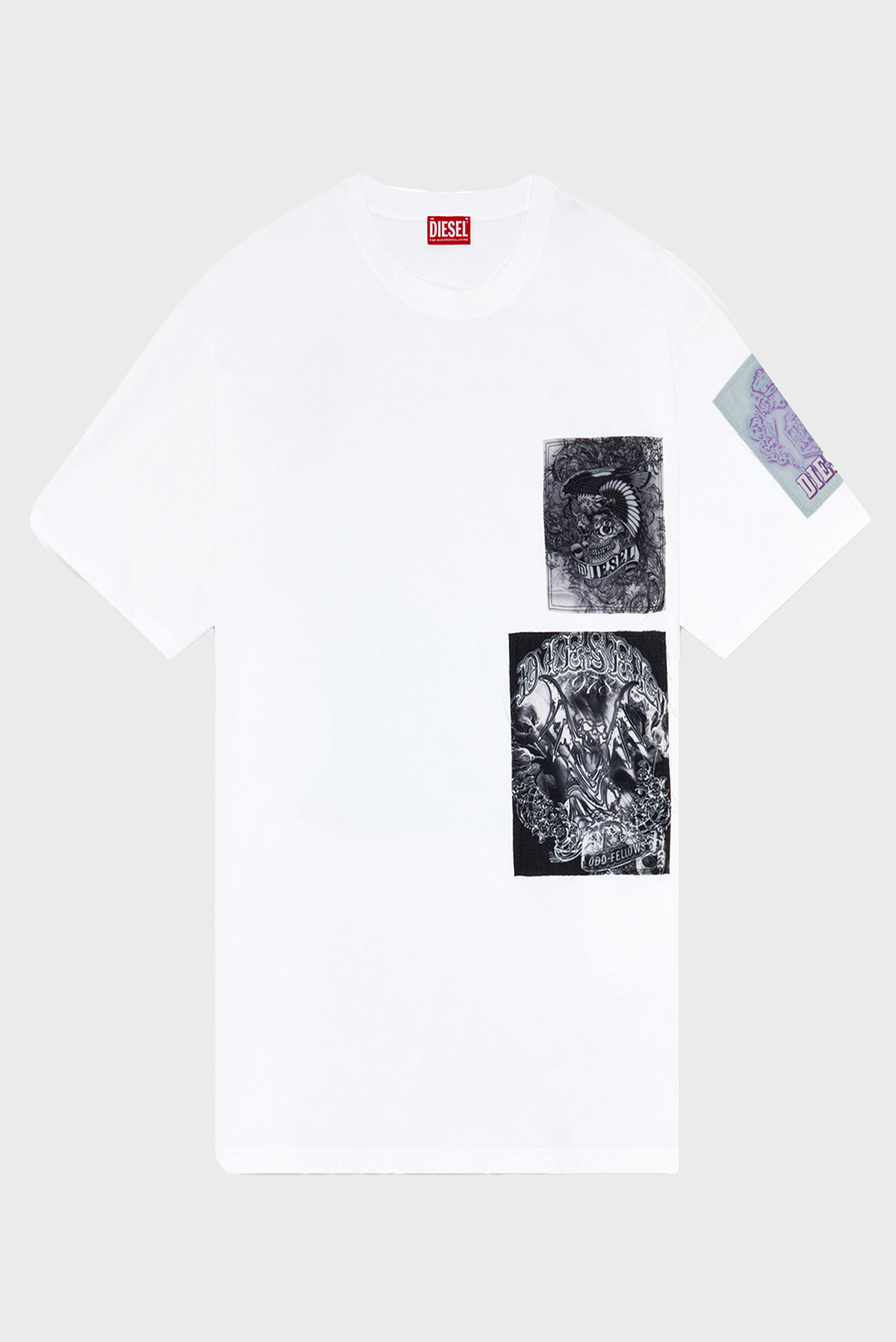 Мужская белая футболка T-BOXT-SLITS-Q09 4