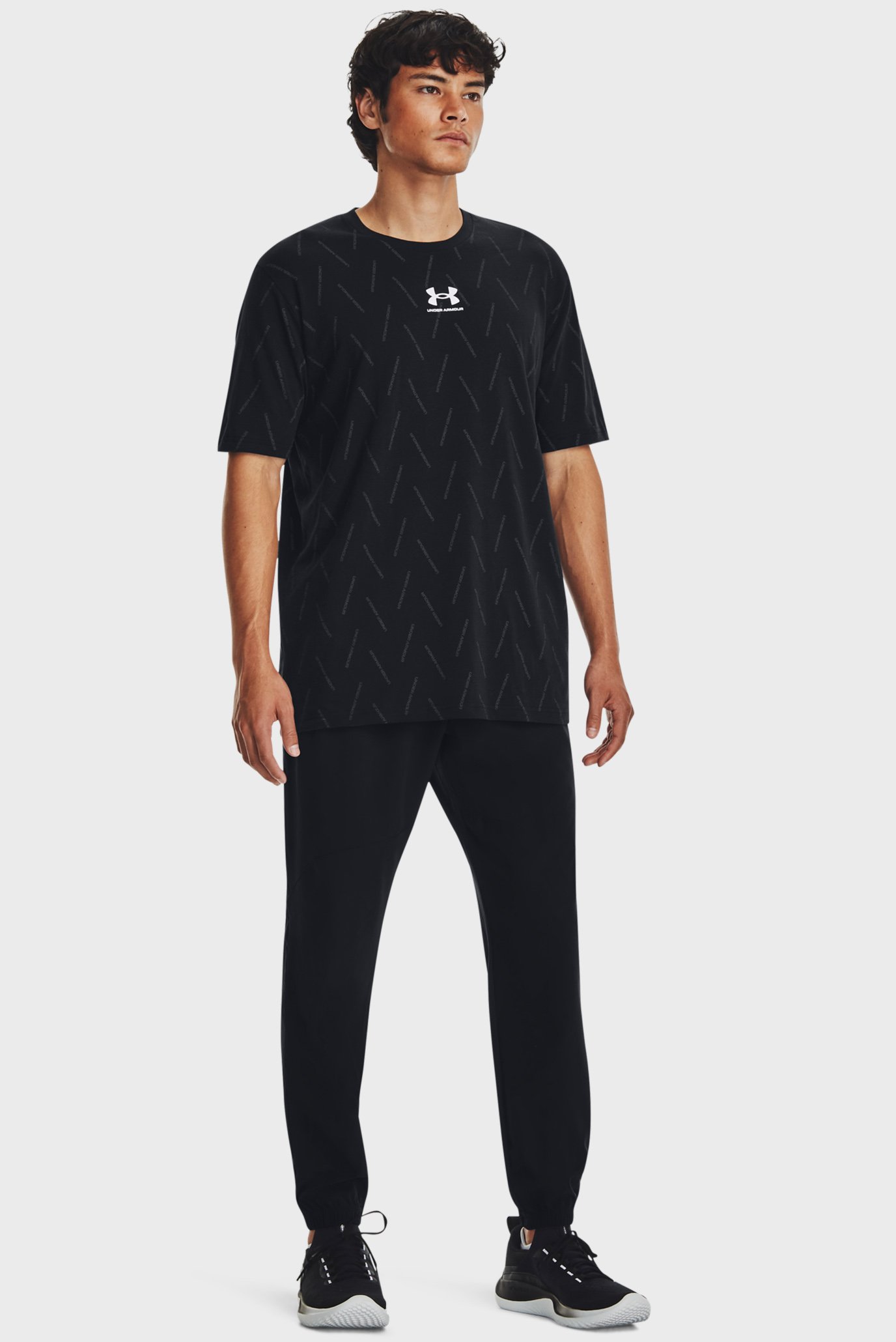 Мужские черные спортивные брюки UA Stretch Woven JoggersUnder Armour Мужские черные спортивные брюки UA Stretch Woven Joggers 2