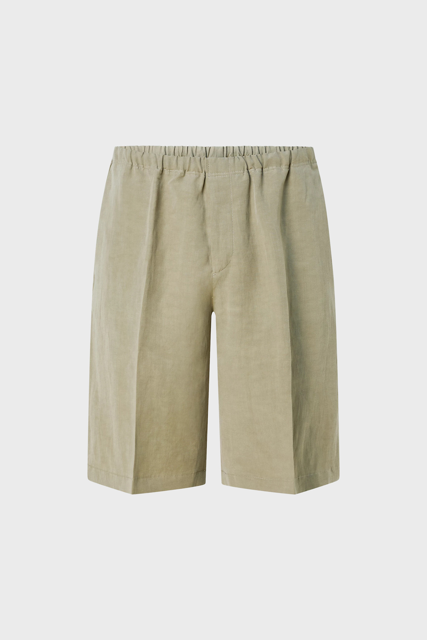 Мужские оливковые шорты LINEN VISCOSE SHORTS 5