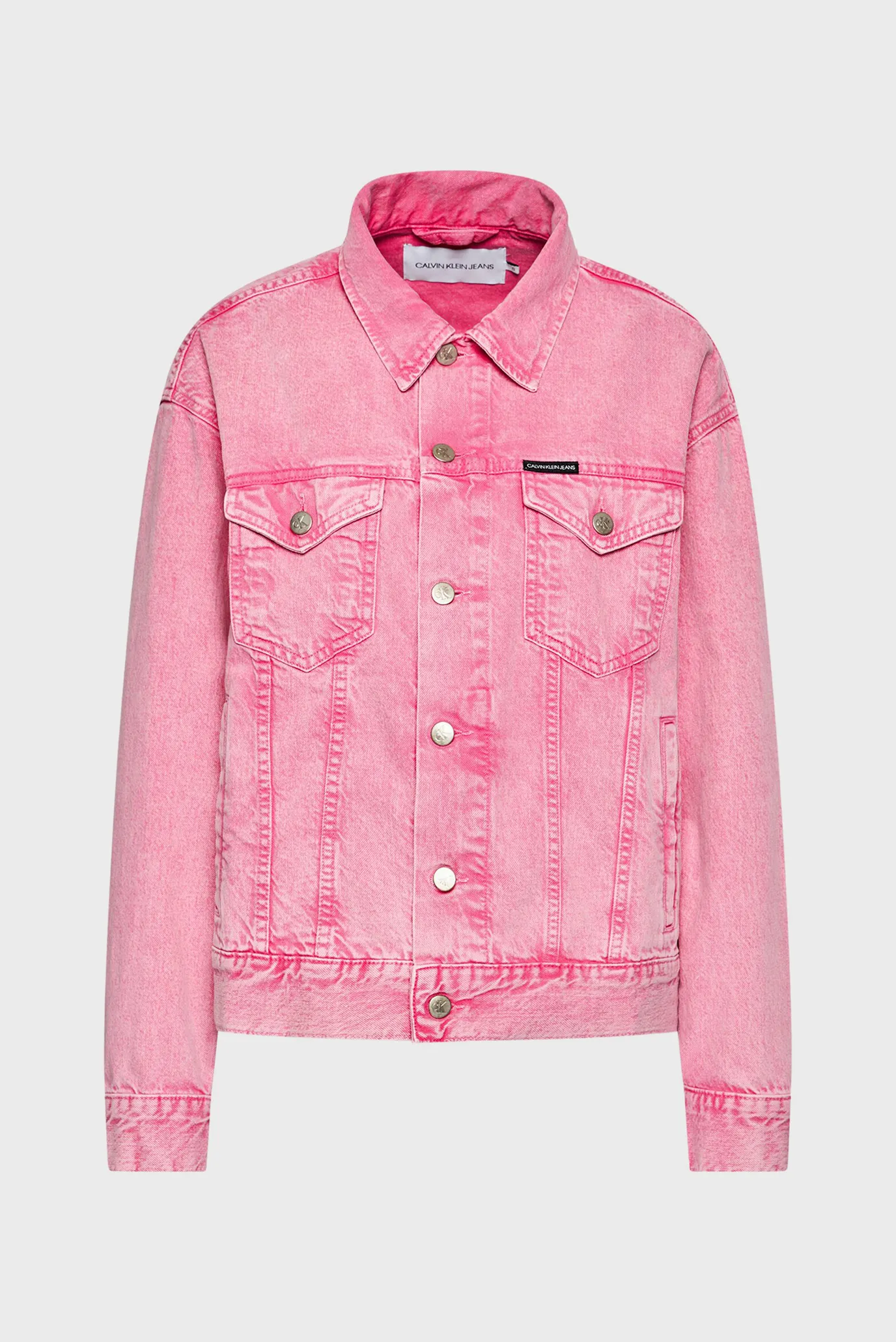 Женская розовая джинсовая куртка 5