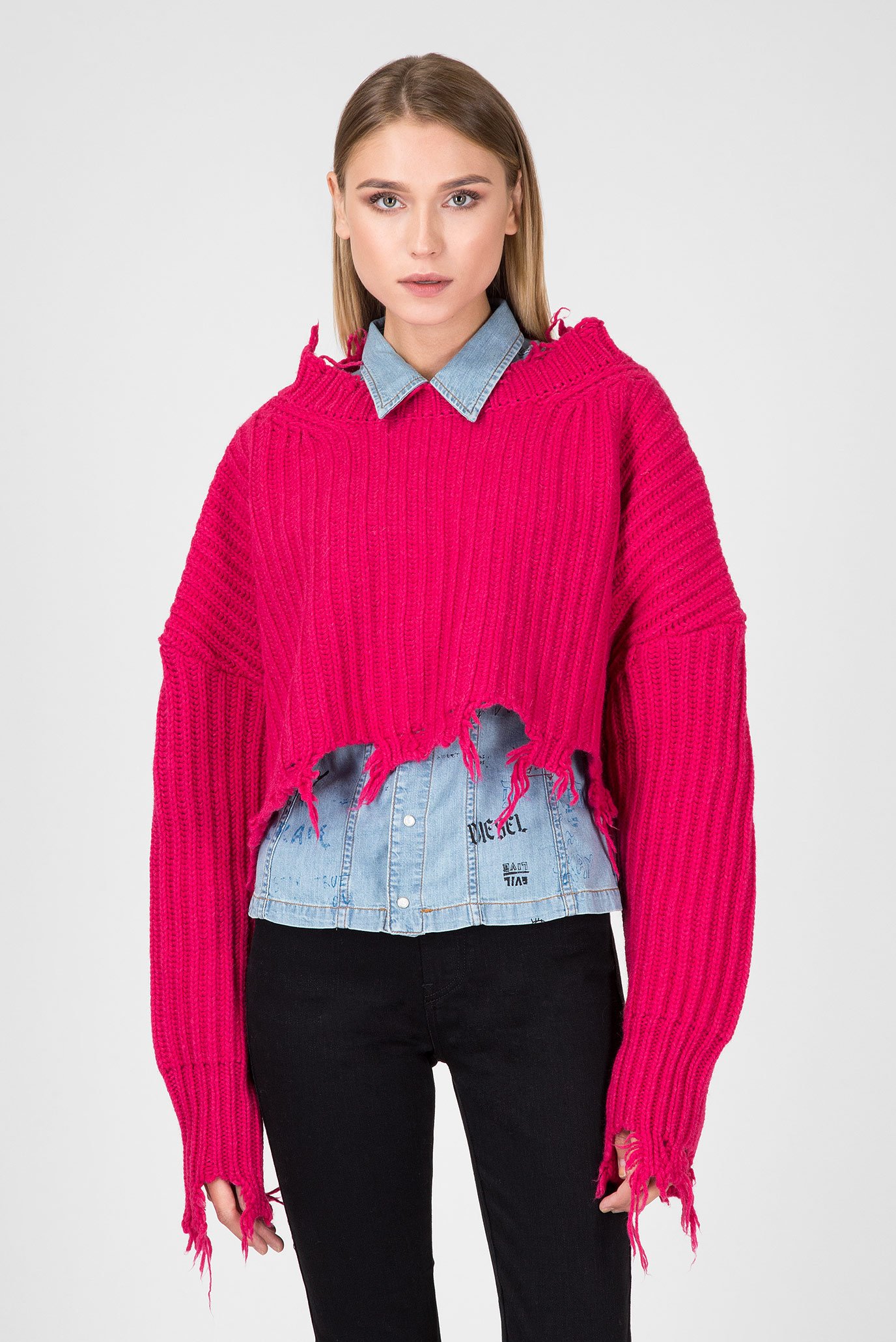 Женский малиновый джемпер 6