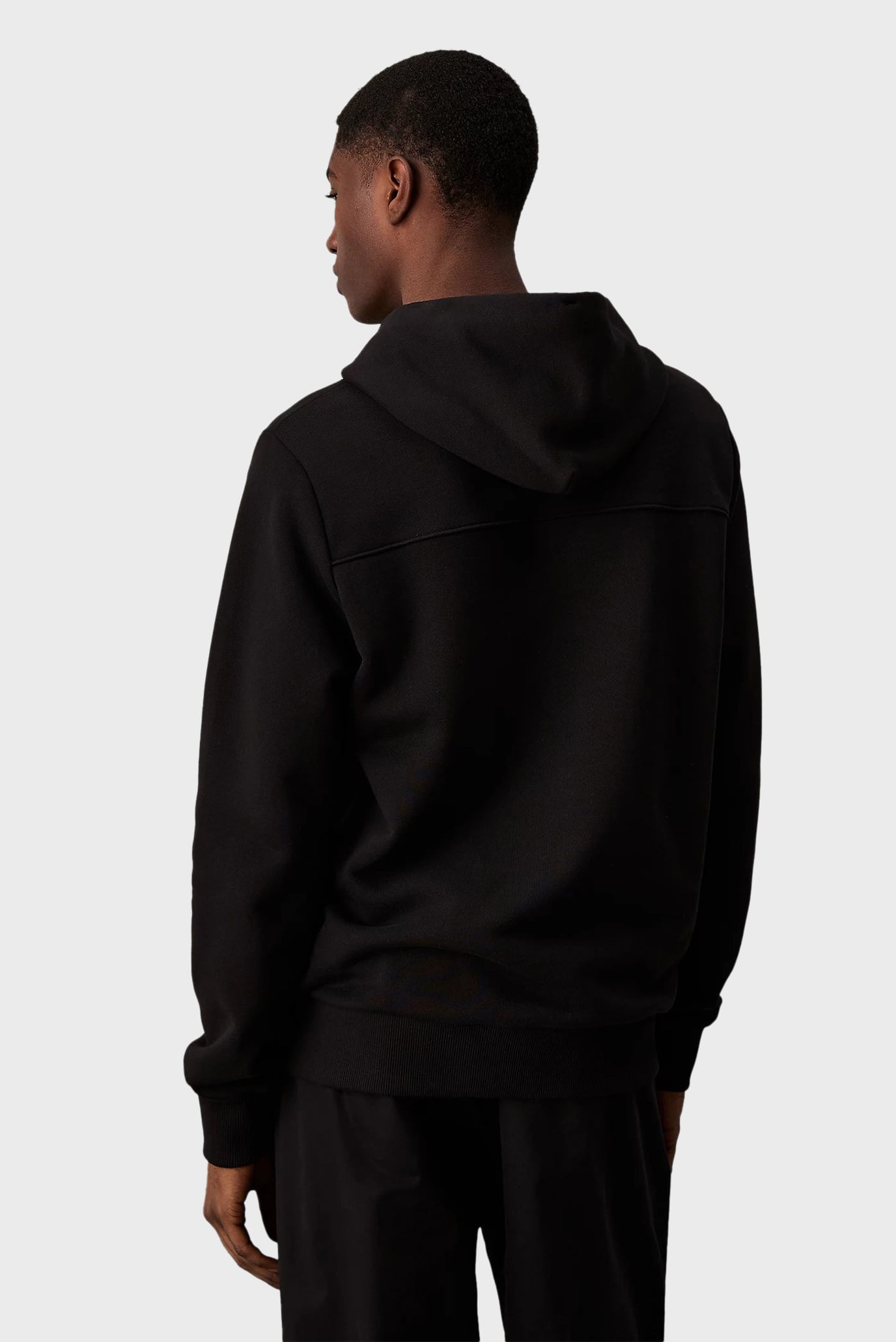 Мужское черное худи EMBROIDERED LOGO PEACHED 3