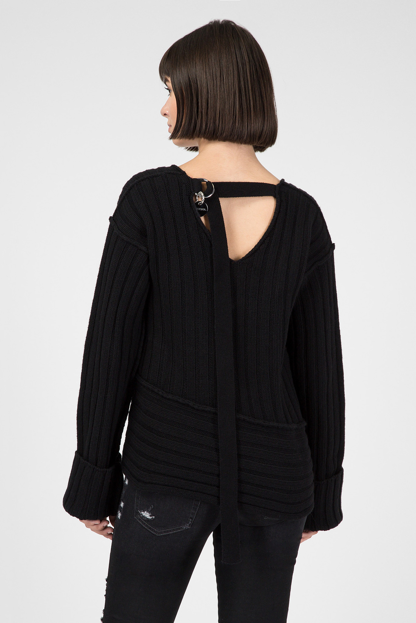 Женский черный пуловер 3