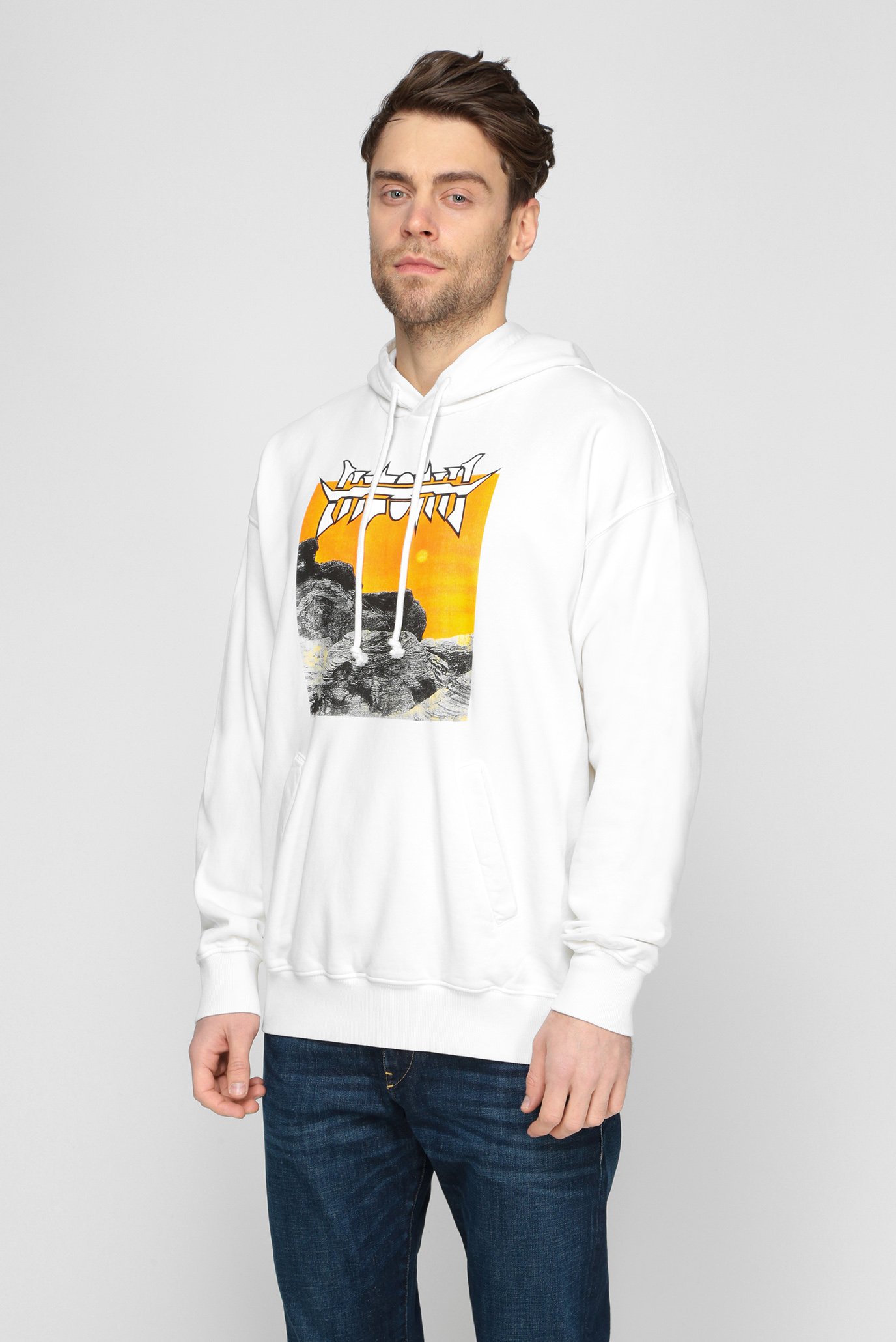 Мужское белое худи S-UMMERWELT-C2 7