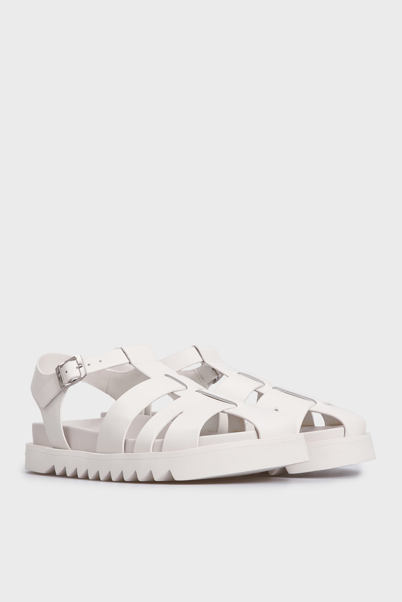 Женские белые кожаные сандалии Rain 3