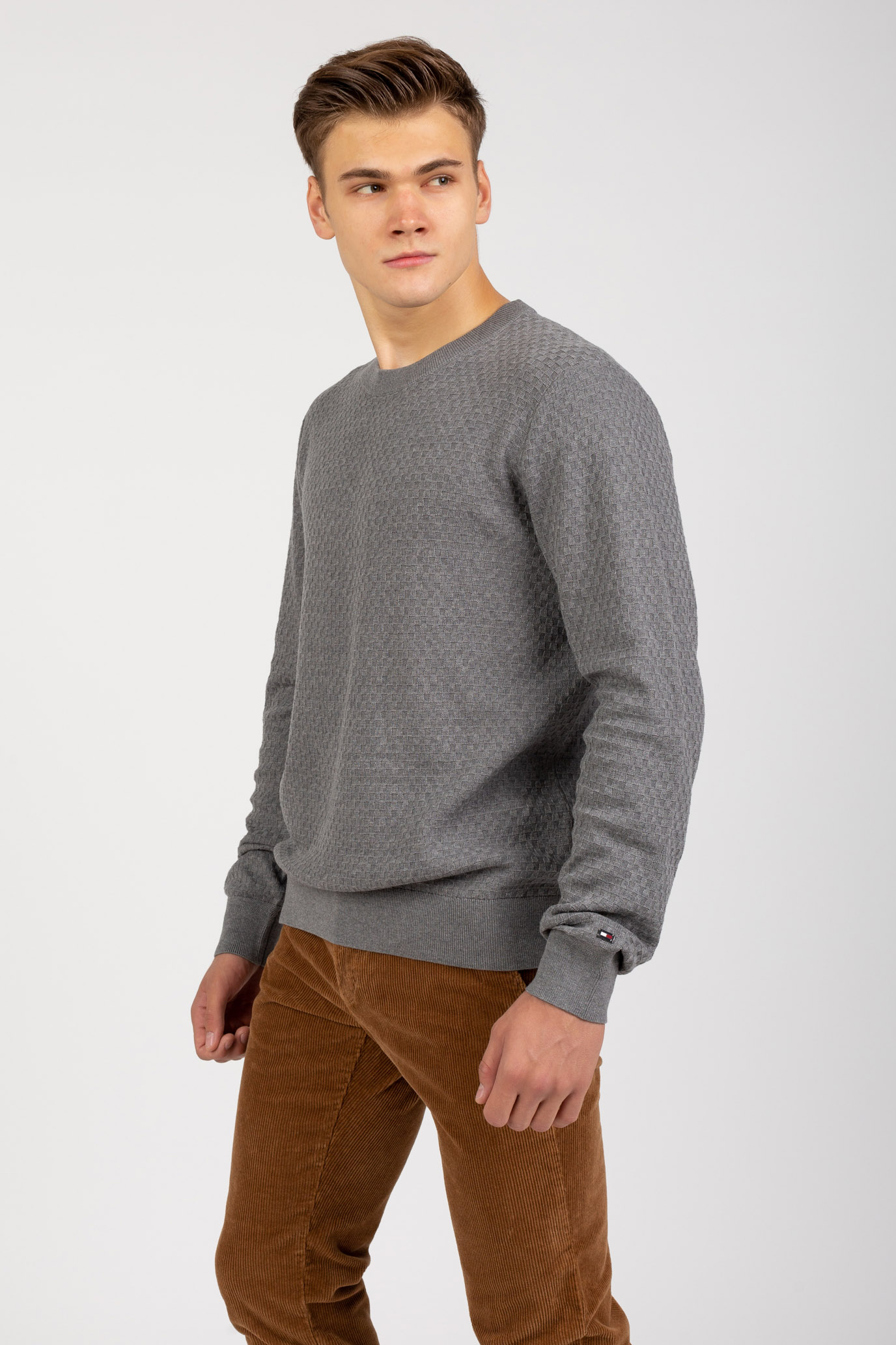 Свитер GINGHAM STRUCTURE CREW NECK 2