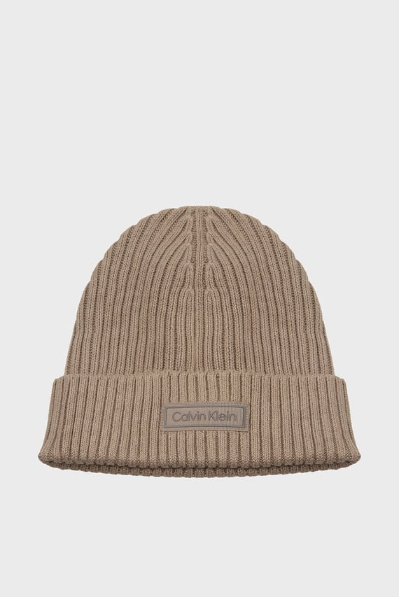 Шапка PATCH CHUNKY RIB COTTON BEANIE Calvin Klein