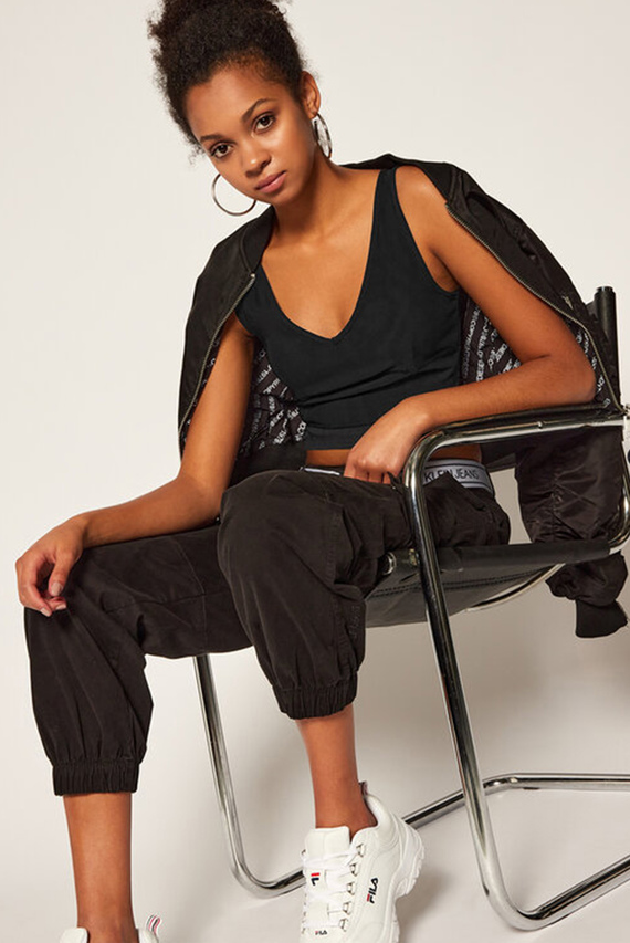 Топ/MESH LOGO TAPE CROPPED TOP