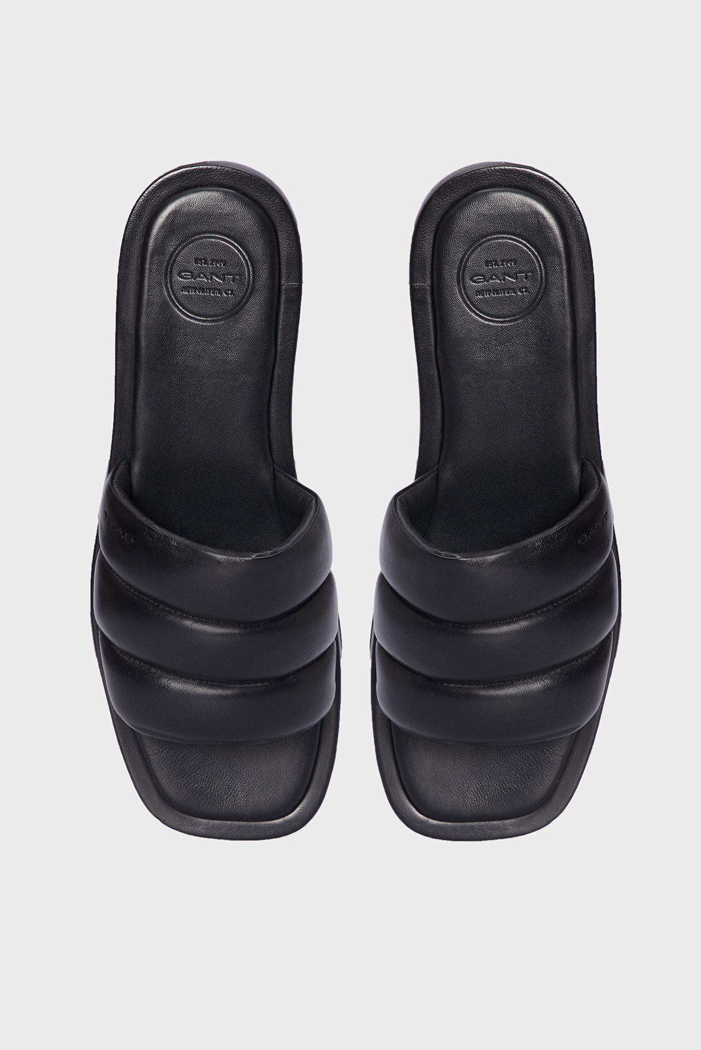 Женские черные кожаные слайдеры Khiria 8