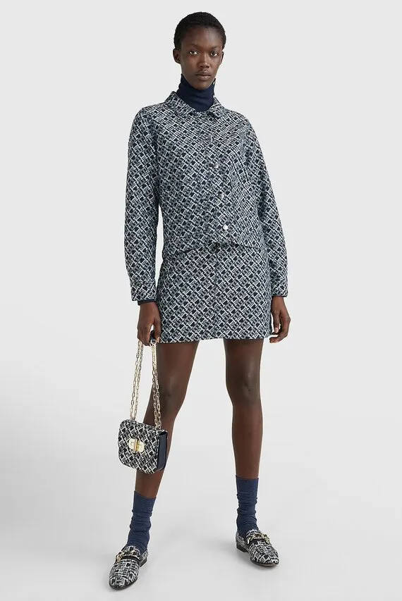 Женская джинсовая юбка с узором DNM HW MONOGRAM Tommy Hilfiger