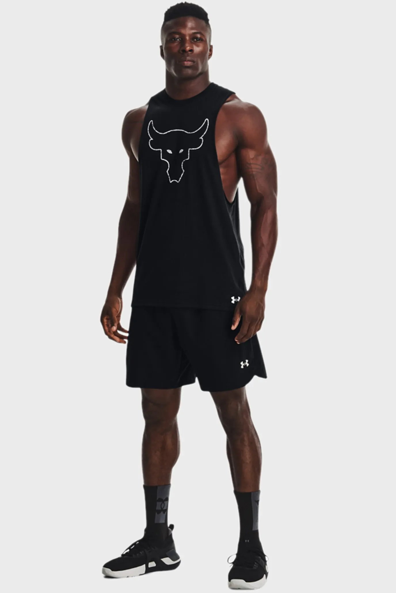 Мужская черная майка UA Pjt Rock Brahma Bull Tank 2