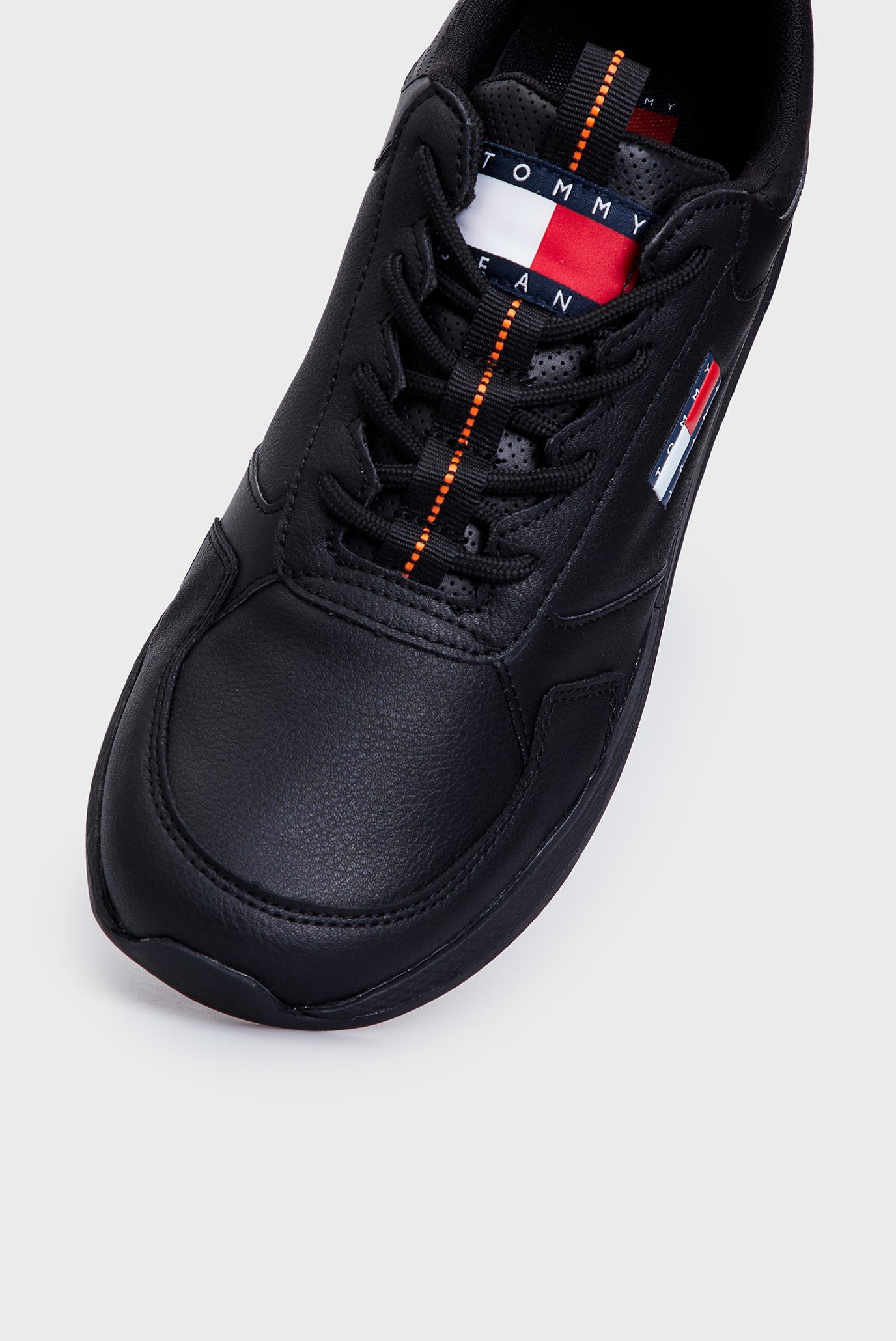 Мужские черные кожаные кроссовки TOMMY JEANS FLEXI RUNNER 7