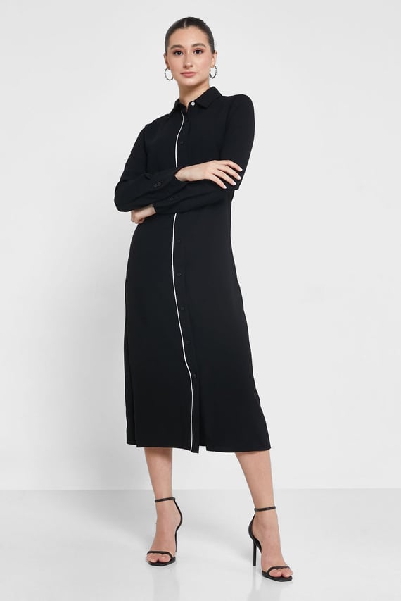 Платье CREPE TIPPING MIDI SHIRT DRESS Calvin Klein