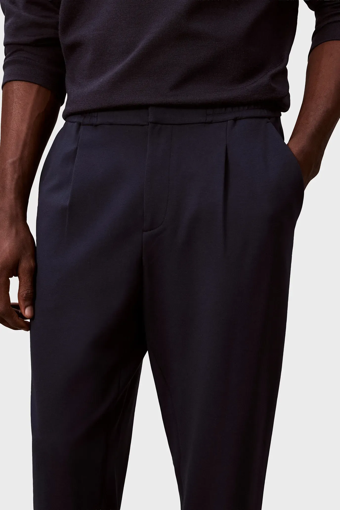 Штаны SLIM TAPERED KNIT PLEATED PANT 5