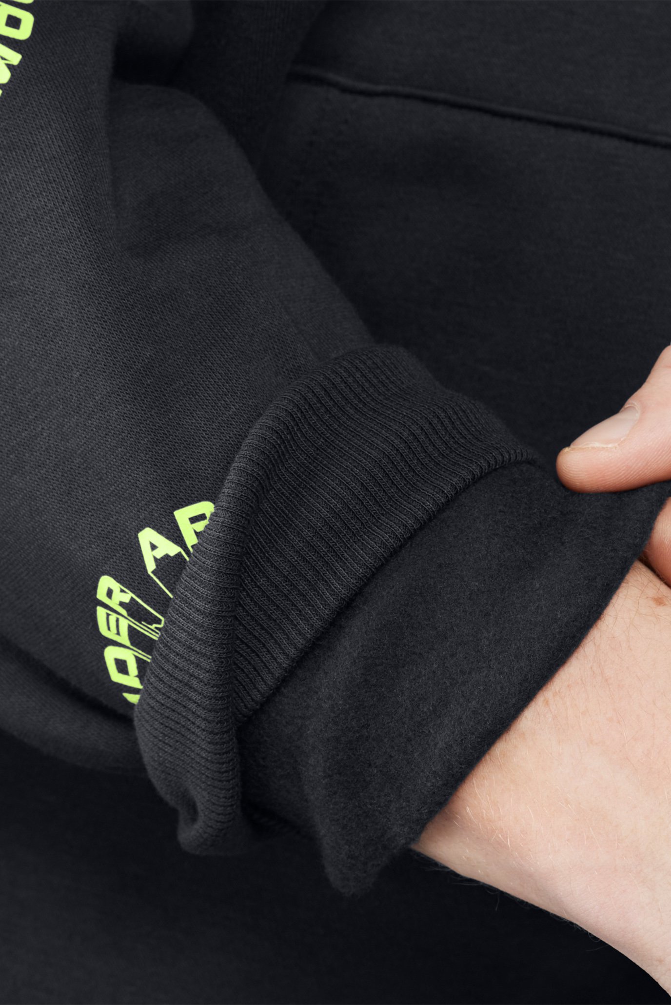 Мужское черное худи UA Rival Fleece HBR Logo HD 2