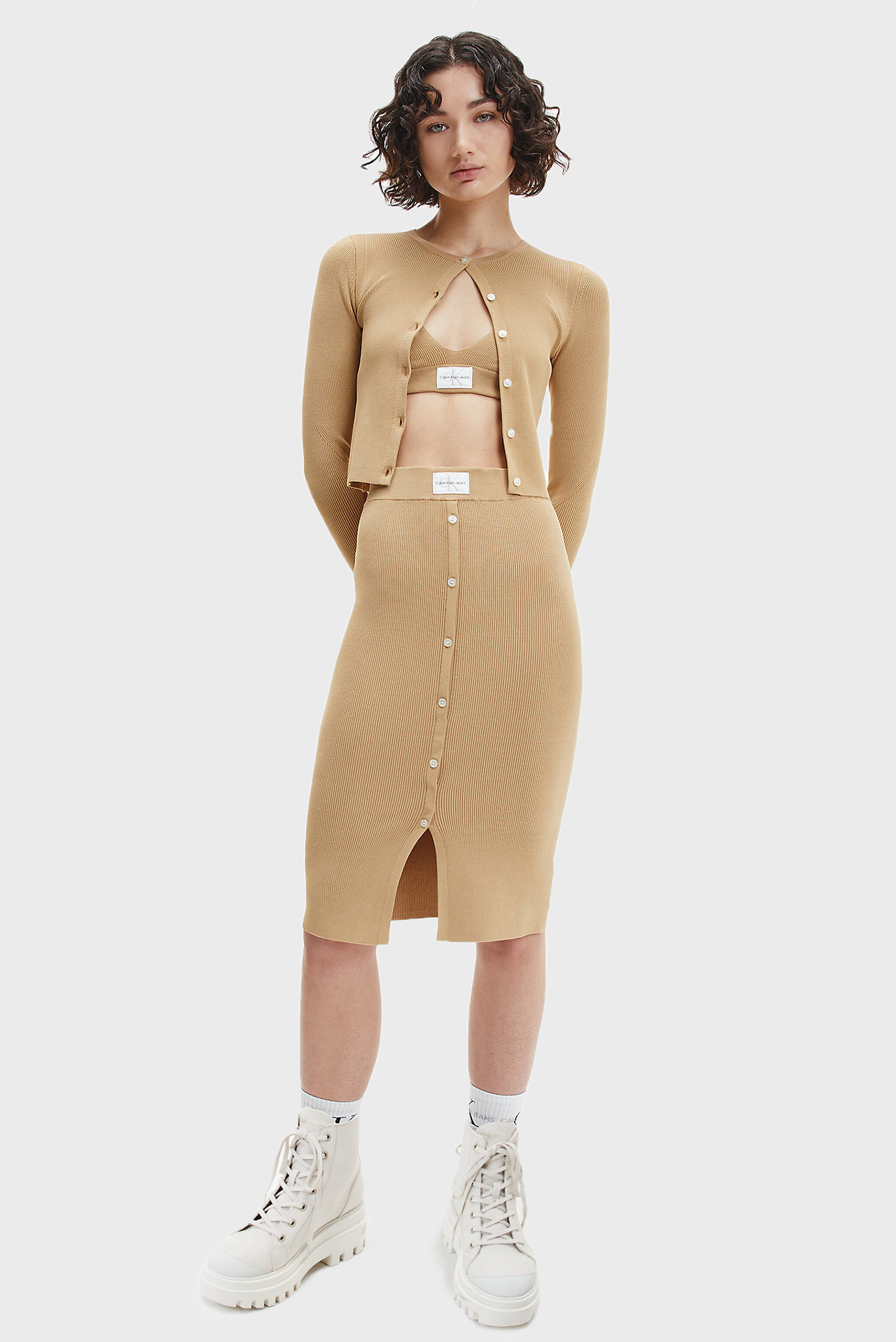 Женская бежевая юбка BADGE KNITTED 7