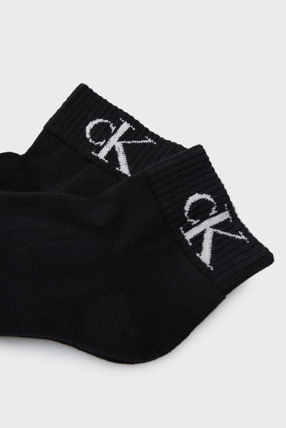 Мужские черные носки (2 пары) CKJ MEN QUARTER 2P MONOGRAM